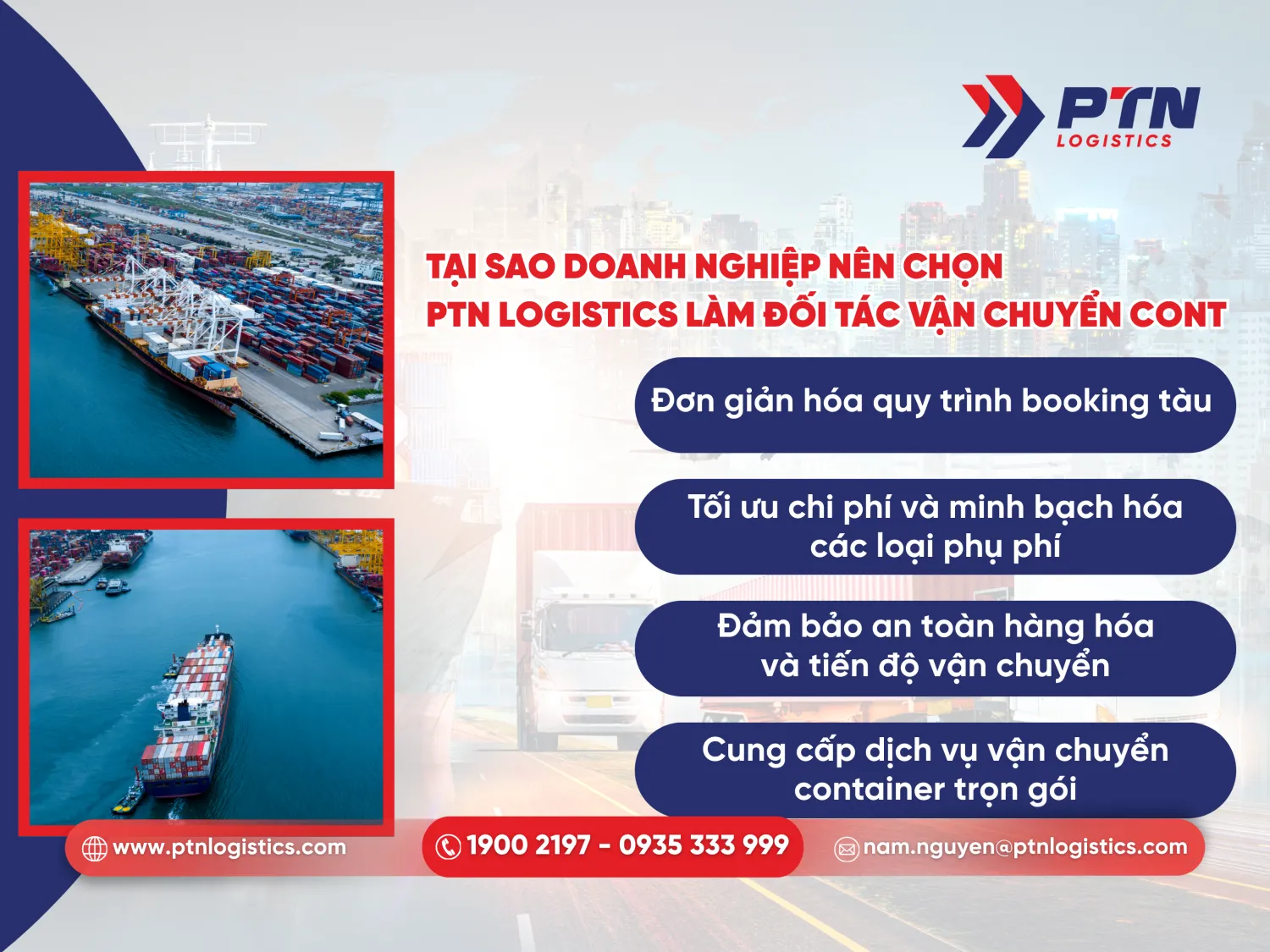 Tại sao nên chọn PTN làm đối tác vận chuyển container