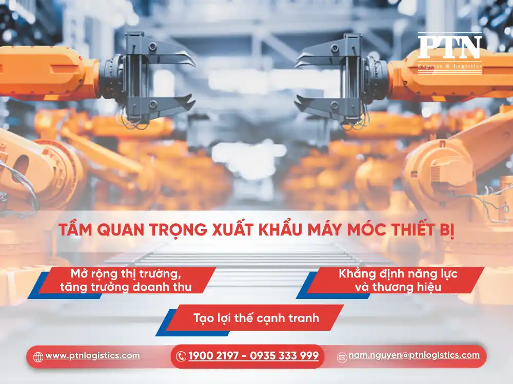Tầm quan trọng xuất khẩu máy móc thiết bị