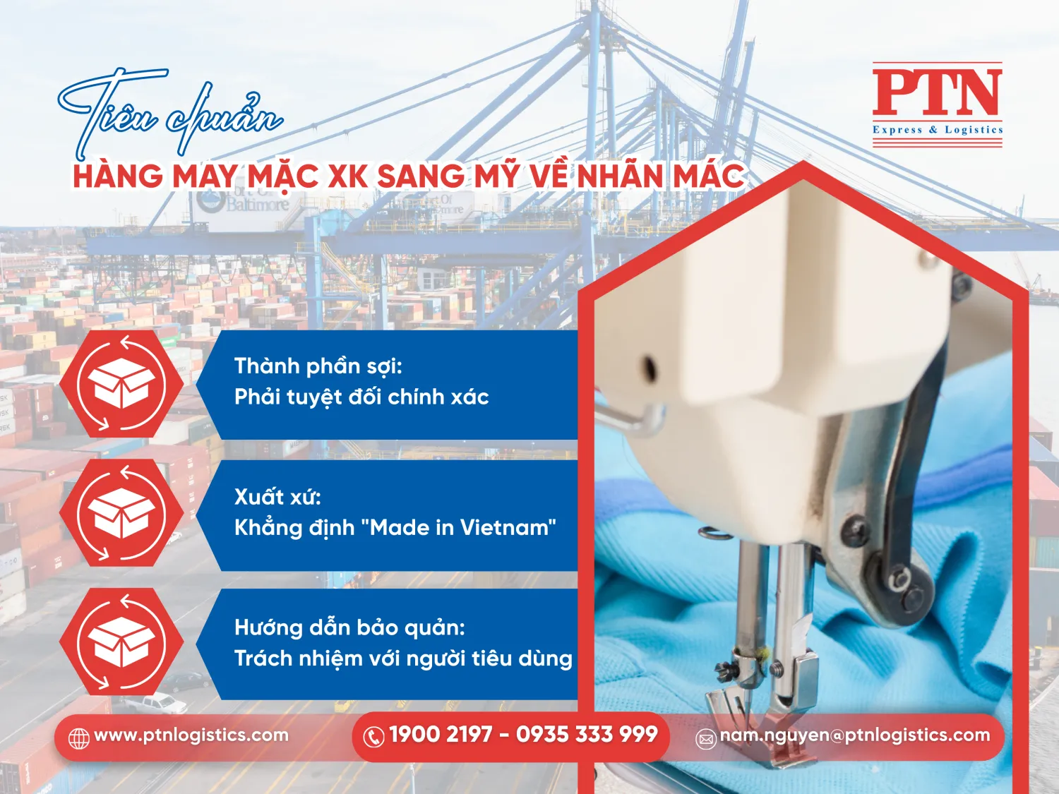 Tiêu chuẩn hàng may mặc XK sang Mỹ về nhãn mác