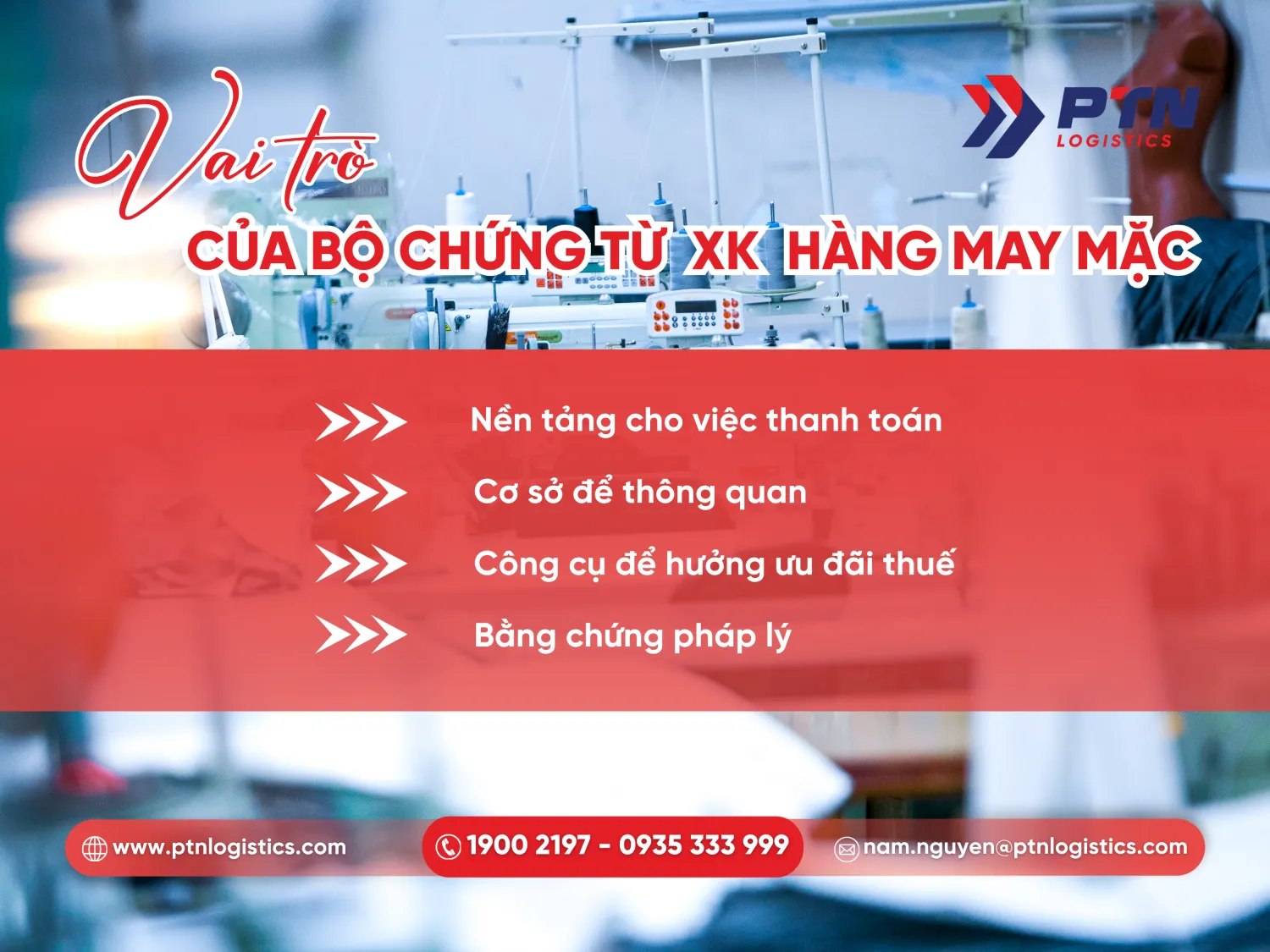 Vai trò của bộ chứng từ XK hàng may mặc