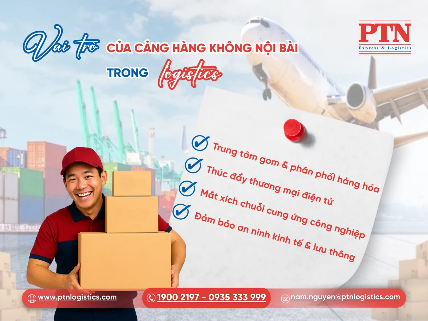 Vai trò của cảng hàng không nội địa Nội Bài trong logistics