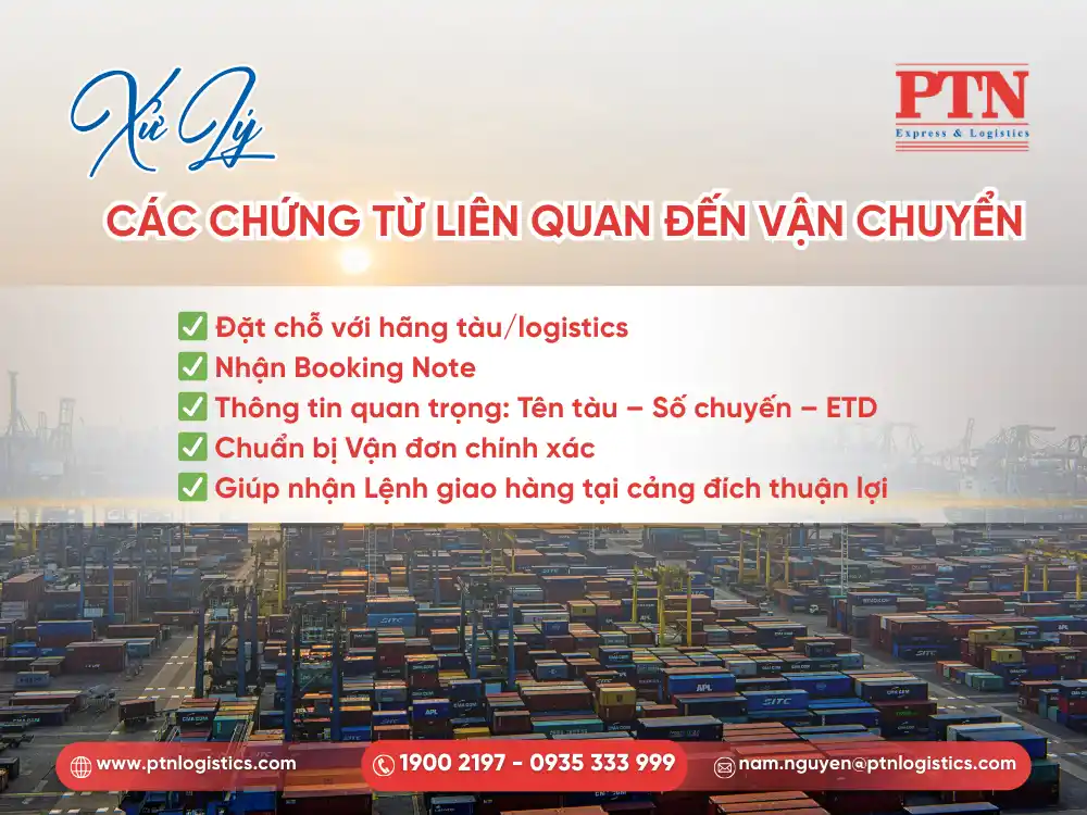 Xử lý các chứng từ liên quan đến vận chuyển