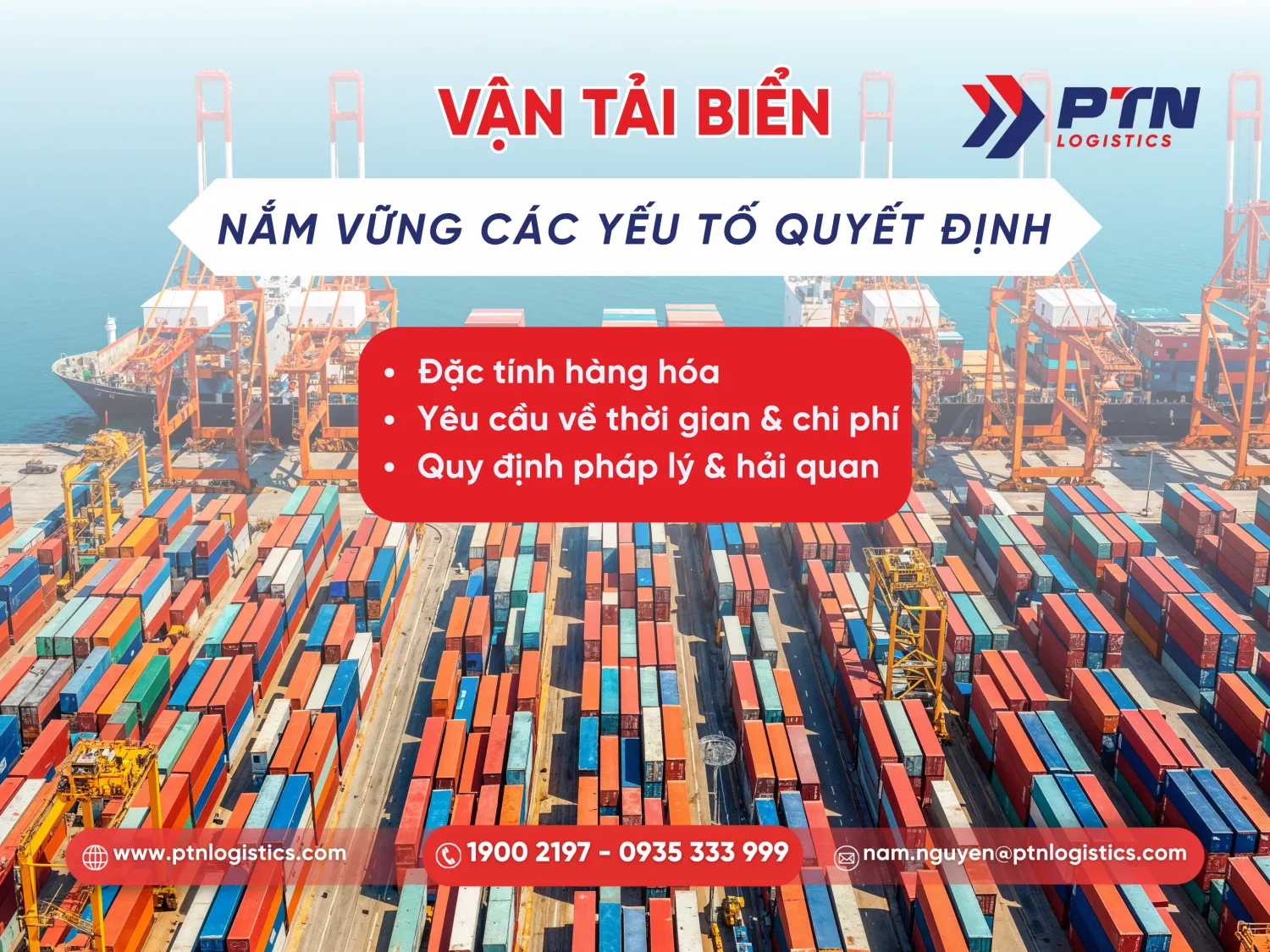 Yếu tố quyết định đến phương thức vận chuyển hàng hóa
