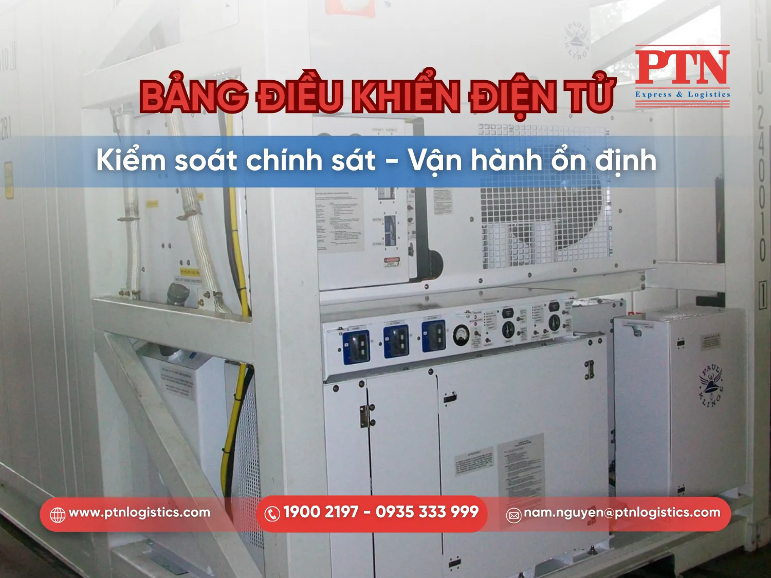 Bảng điều khiển điện tử trong container lạnh