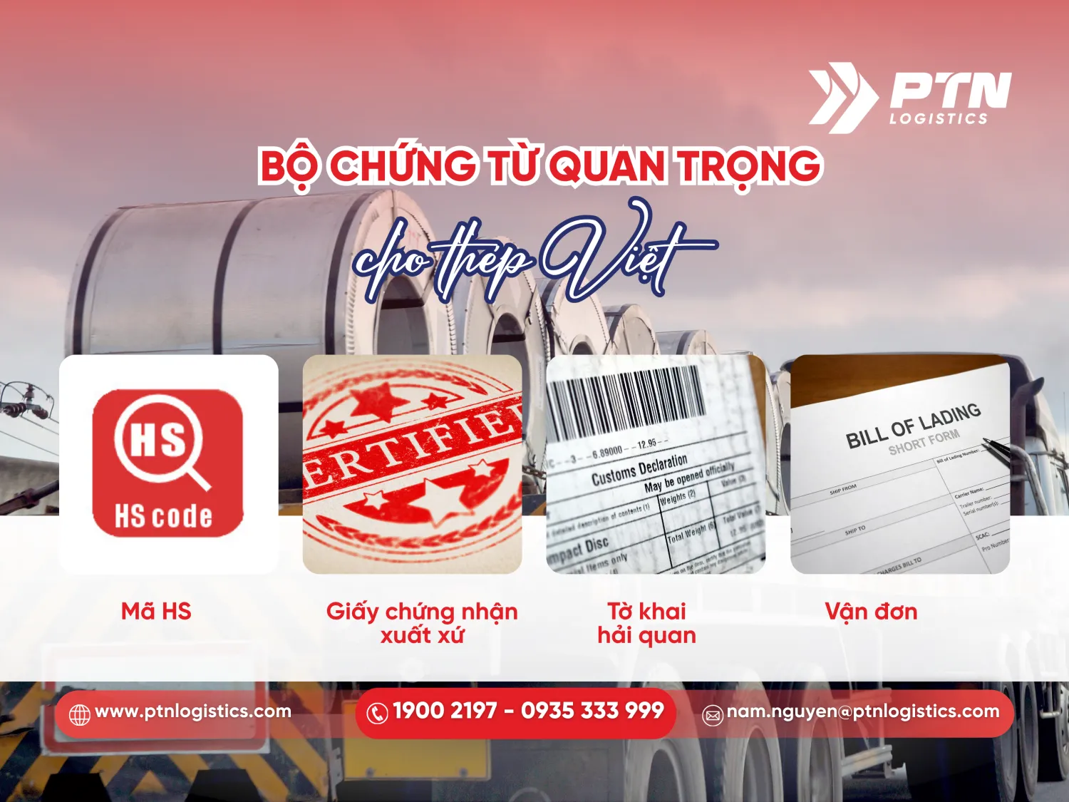 Bộ chứng từ quan trọng cho thép Việt