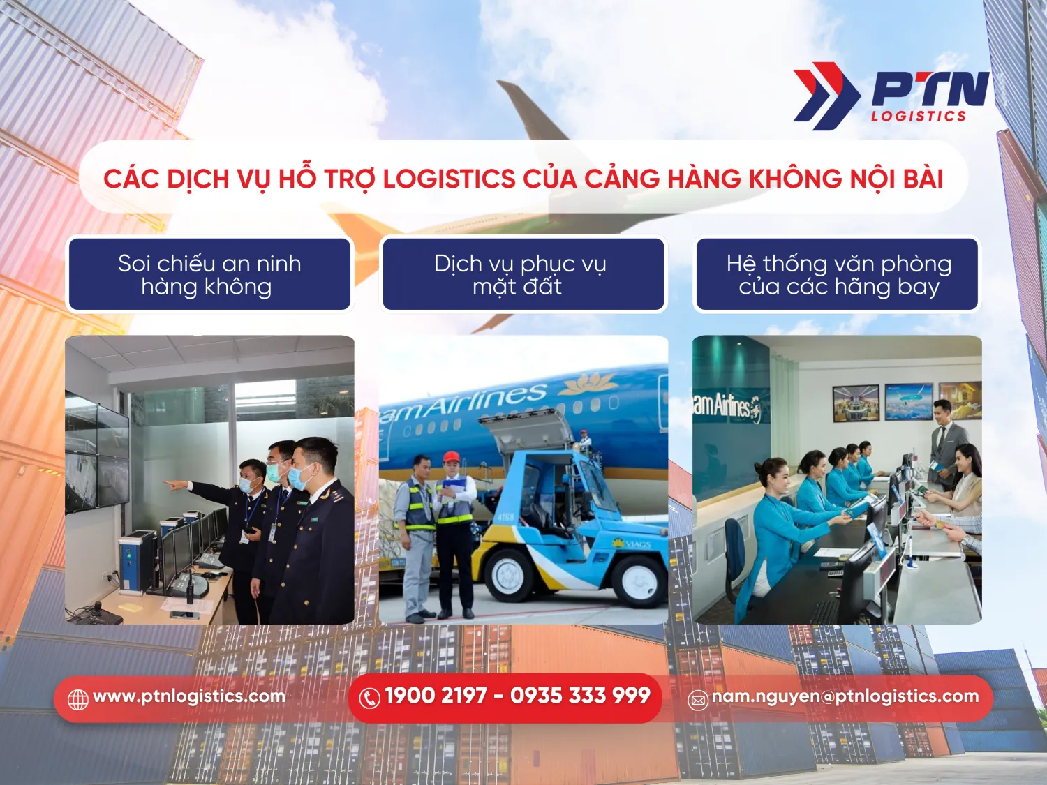 Các dịch vụ hỗ trợ logisitcs tại cảng hàng không Nội Bài