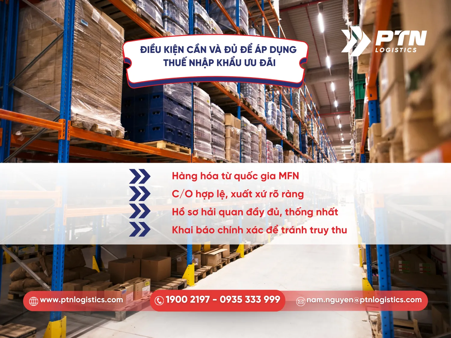 Các điều kiện cần và đủ để áp dụng thuế nhập khẩu ưu đãi