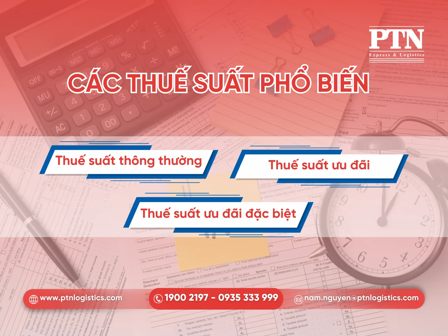 Các loại thuế suất phổ biến