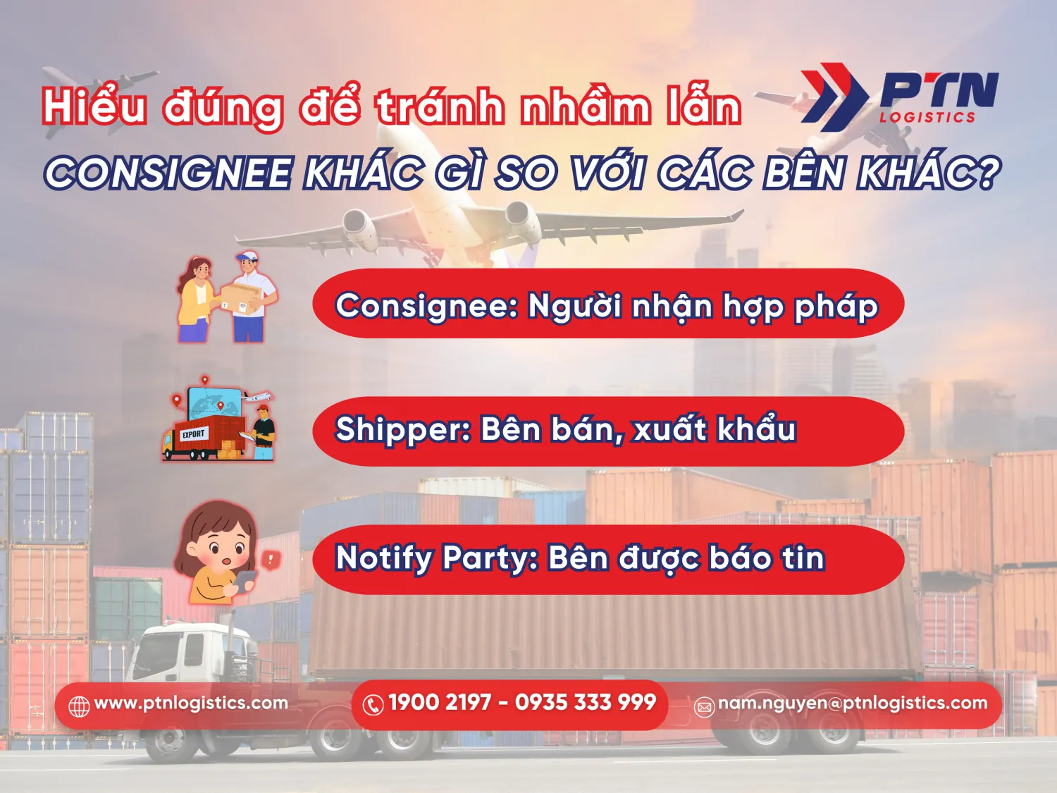 Cách phân biệt consignee với các bên khác