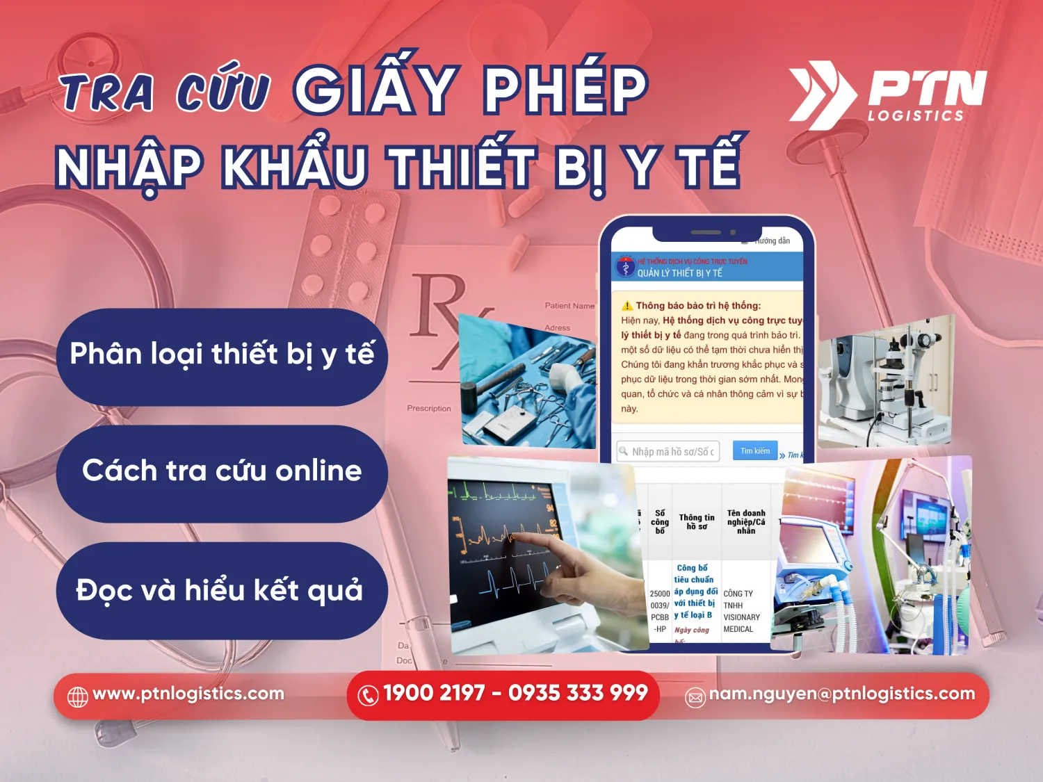 Cách tra cứu giấy phép nhập khẩu thiết bị y tế