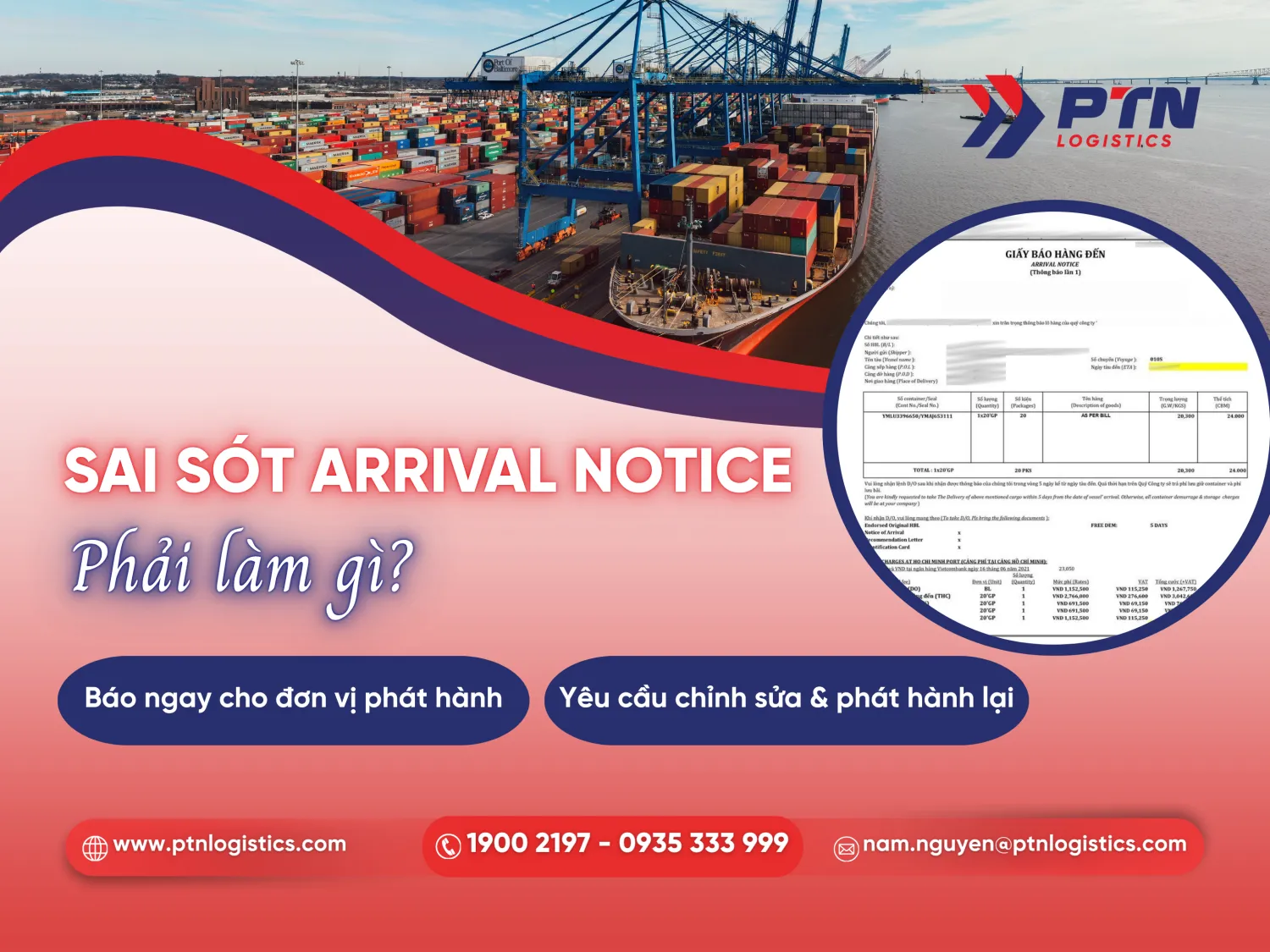 Cần làm gì khi giấy báo hàng đến bị sai