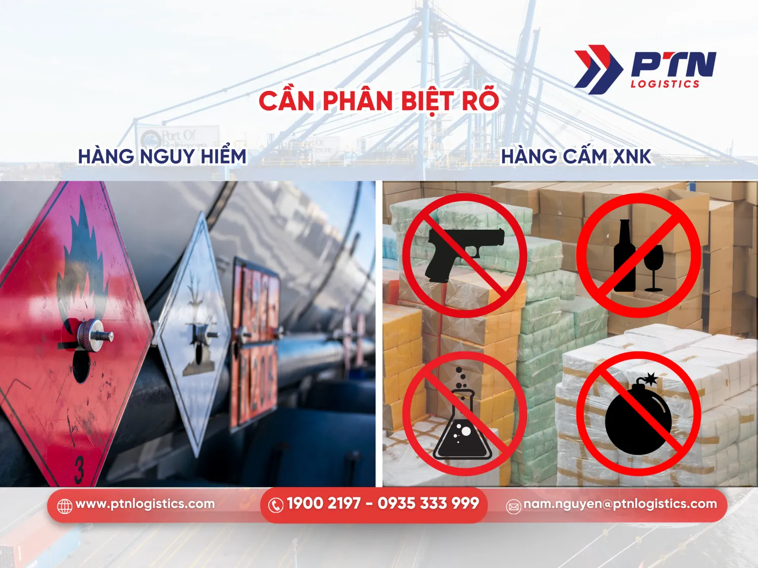 Cần phân biệt rõ giữa hàng nguy hiểm và hàng cấm XNK