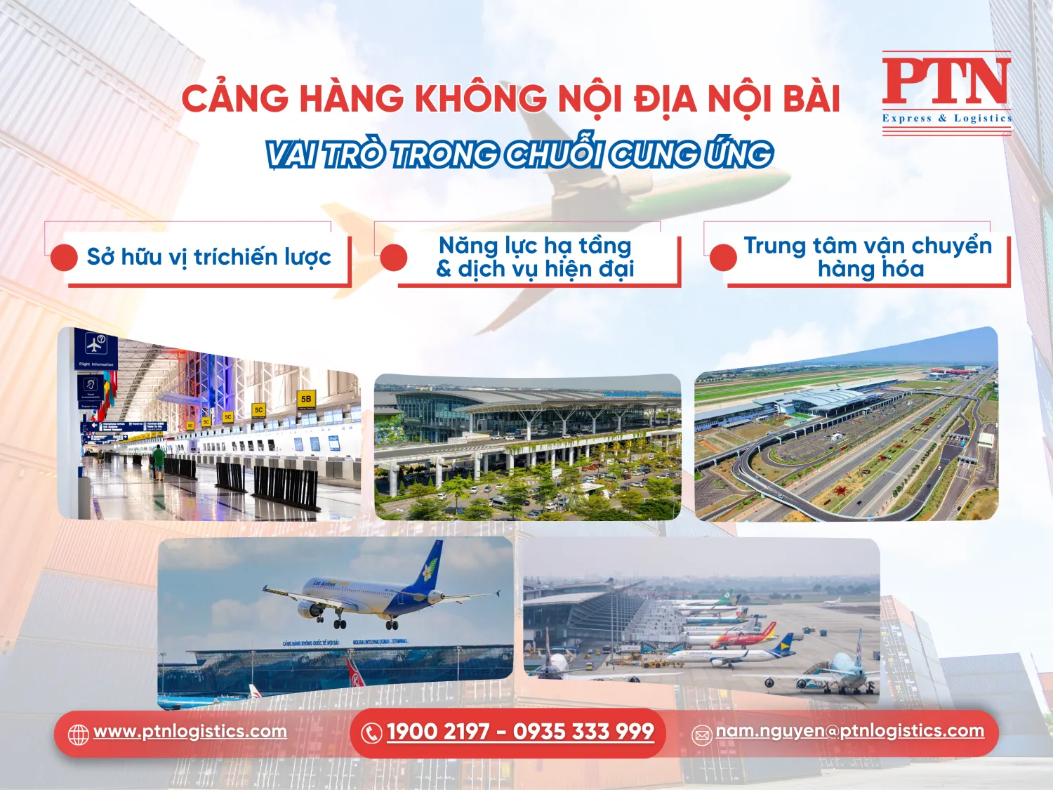 Cảng hàng không nội địa Nội Bài - Vai trò chuỗi cung ứng