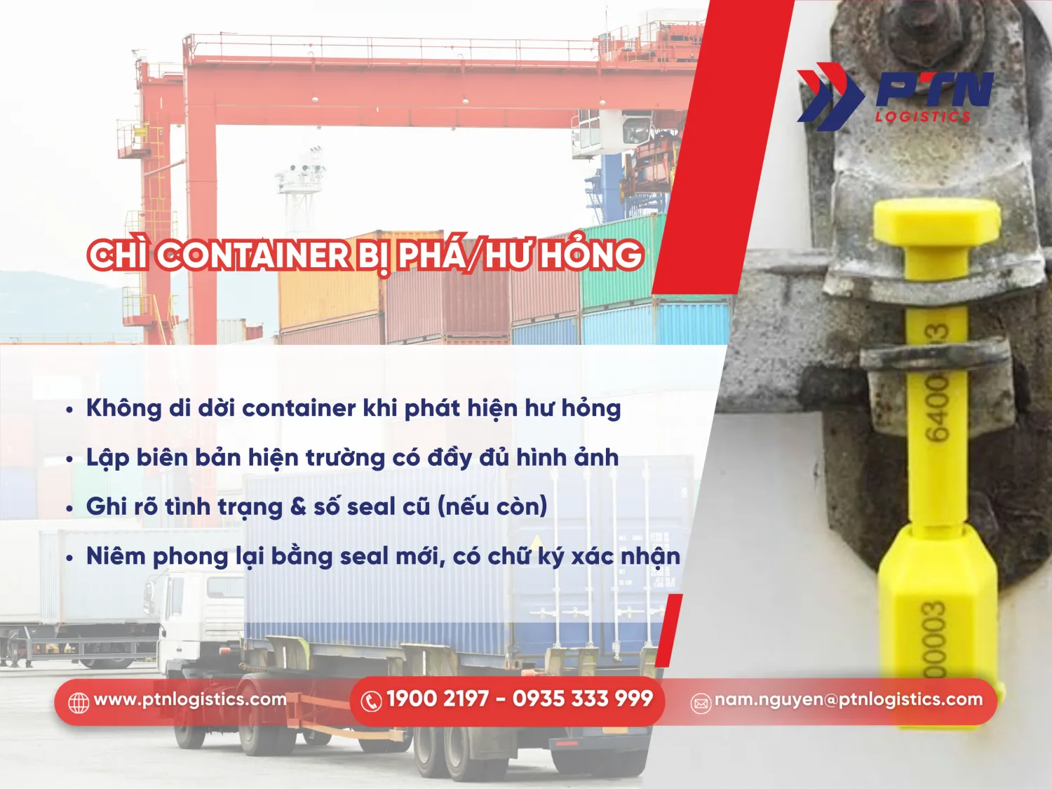 Chì container bị phá hoặc hư hỏng