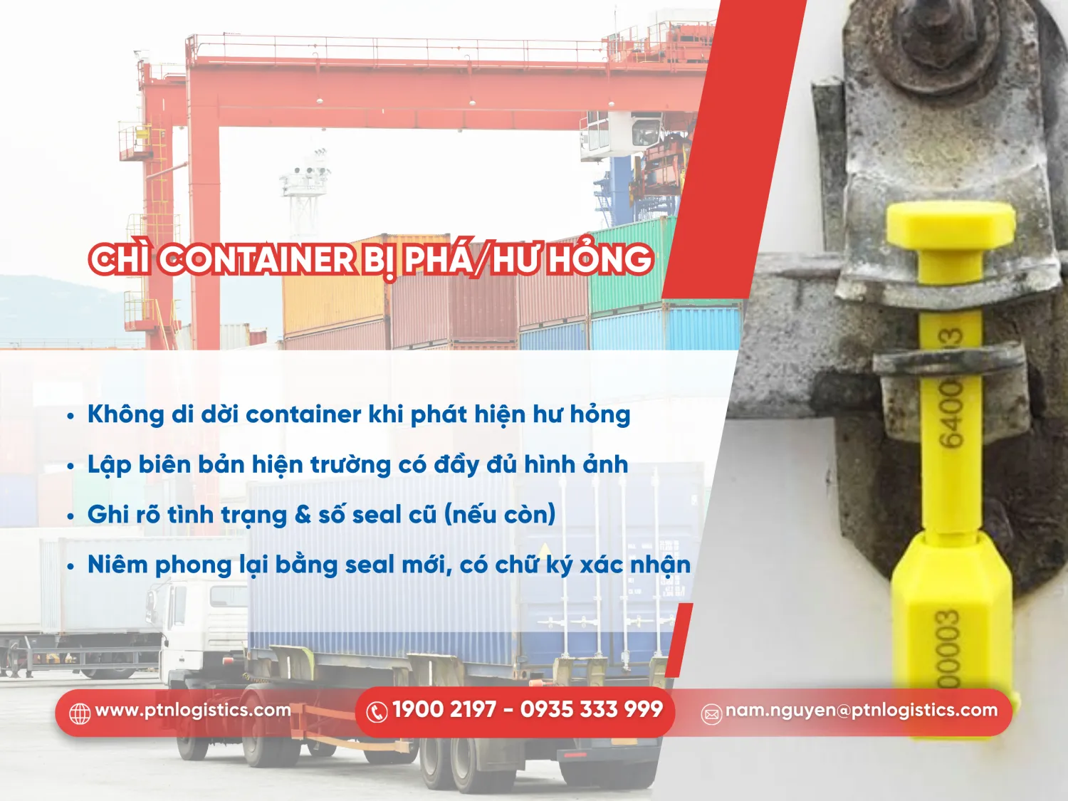 Chì container bị phá/hư hỏng