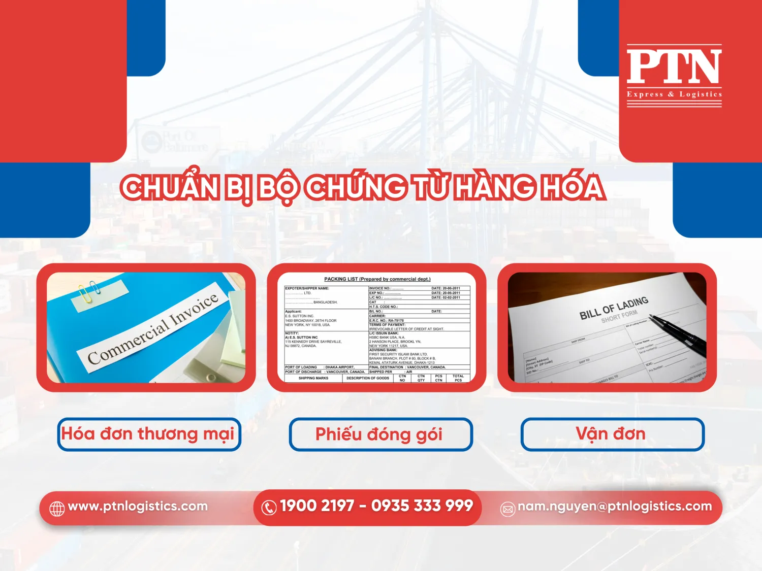 Chuẩn bị bộ chứng từ hàng hóa