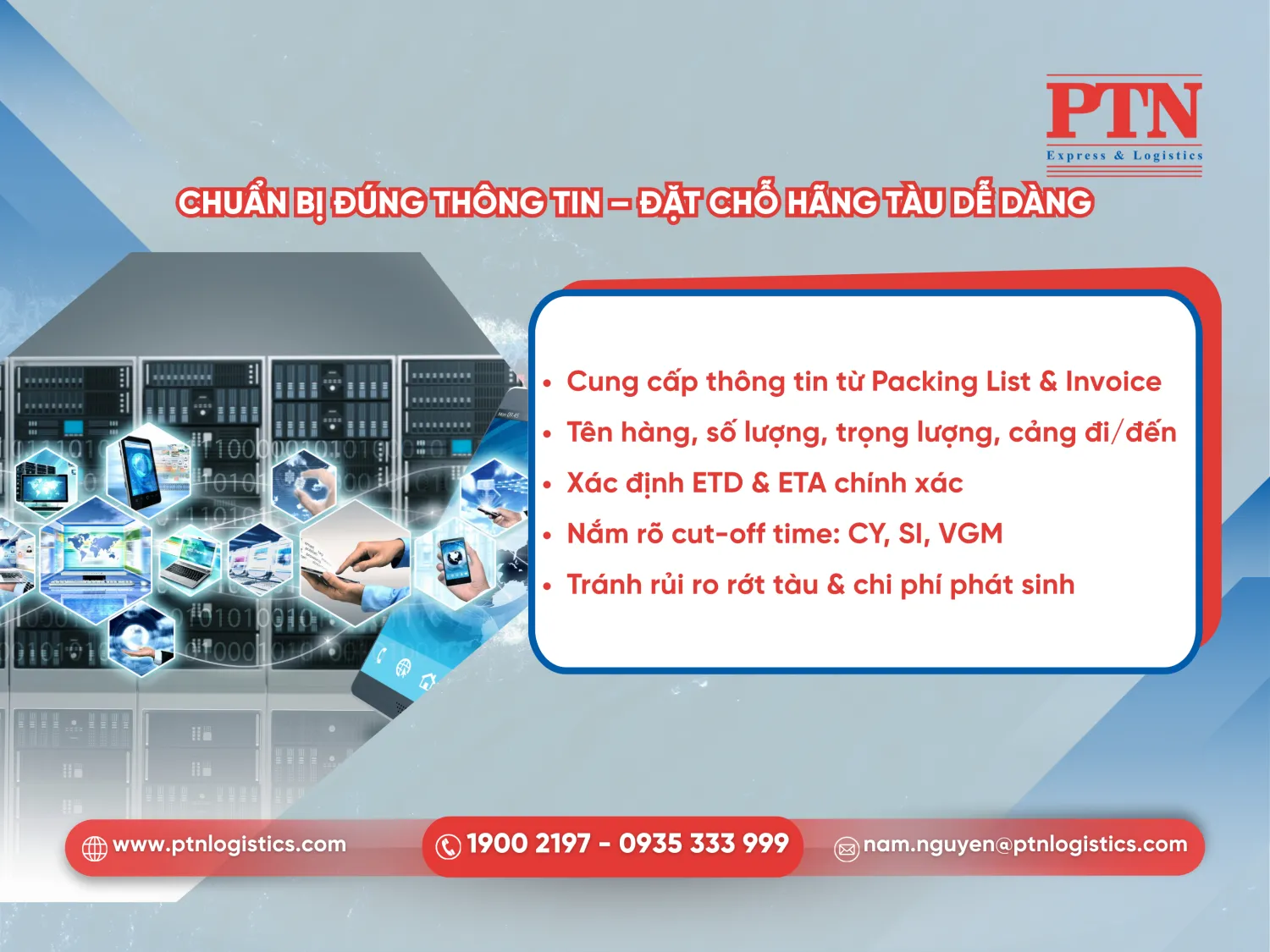 Chuẩn bị đúng thông tin đặt chỗ hãng tàu dễ dàng