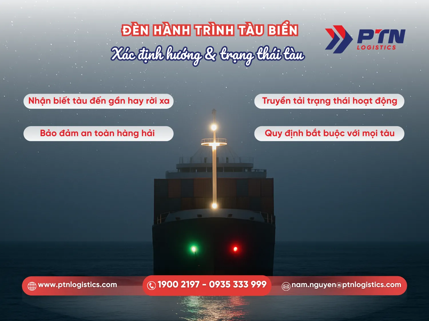 Đèn hành trình tàu biển giúp xác định hướng và trạng thái tàu