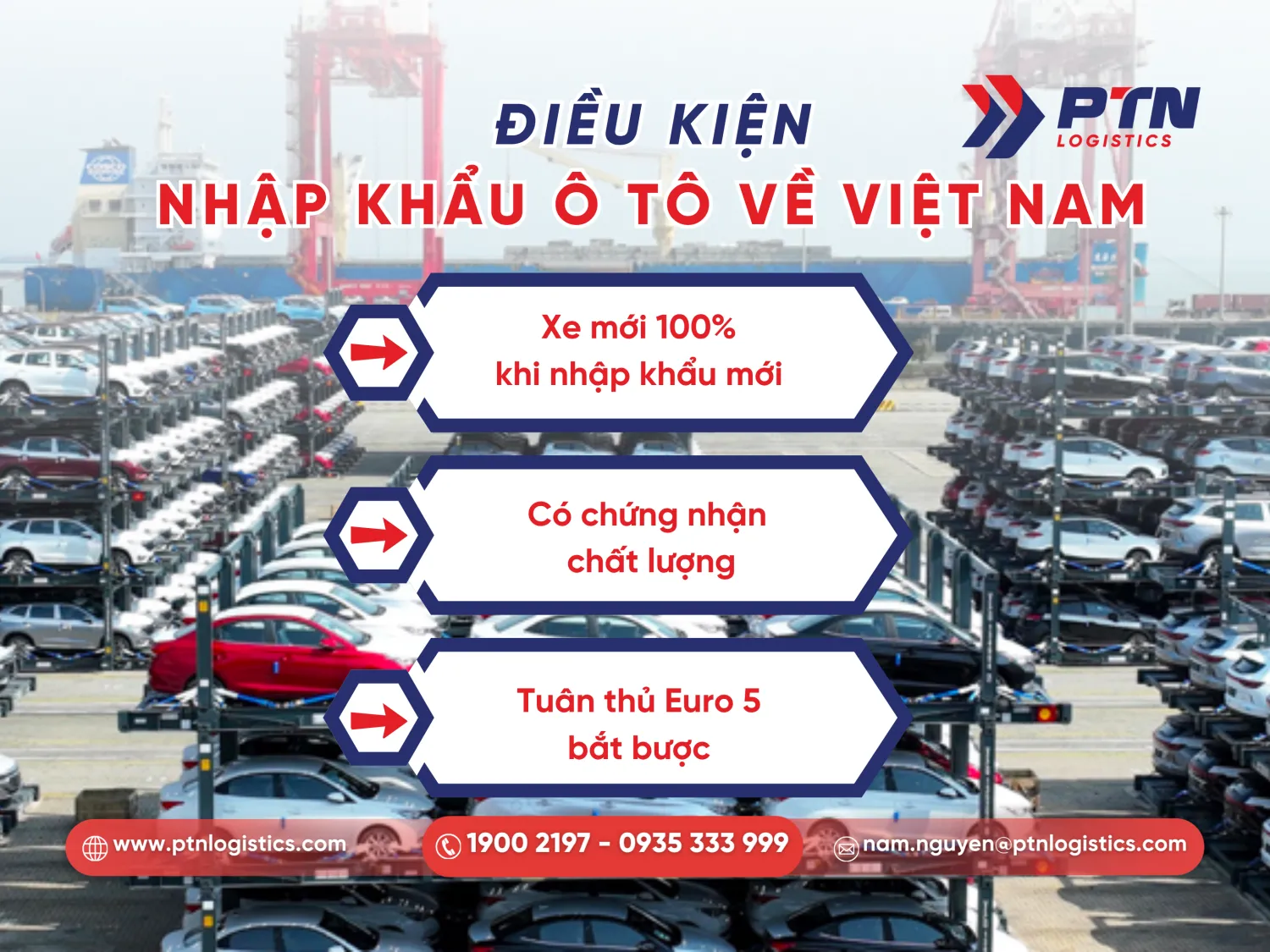 Điều kiện để ô tô được nhập khẩu về Việt Nam