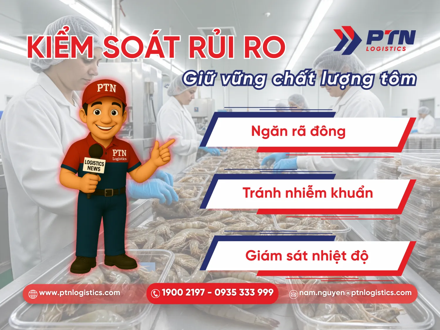 Đóng gói sai quy cách khiến giảm chất lượng tôm