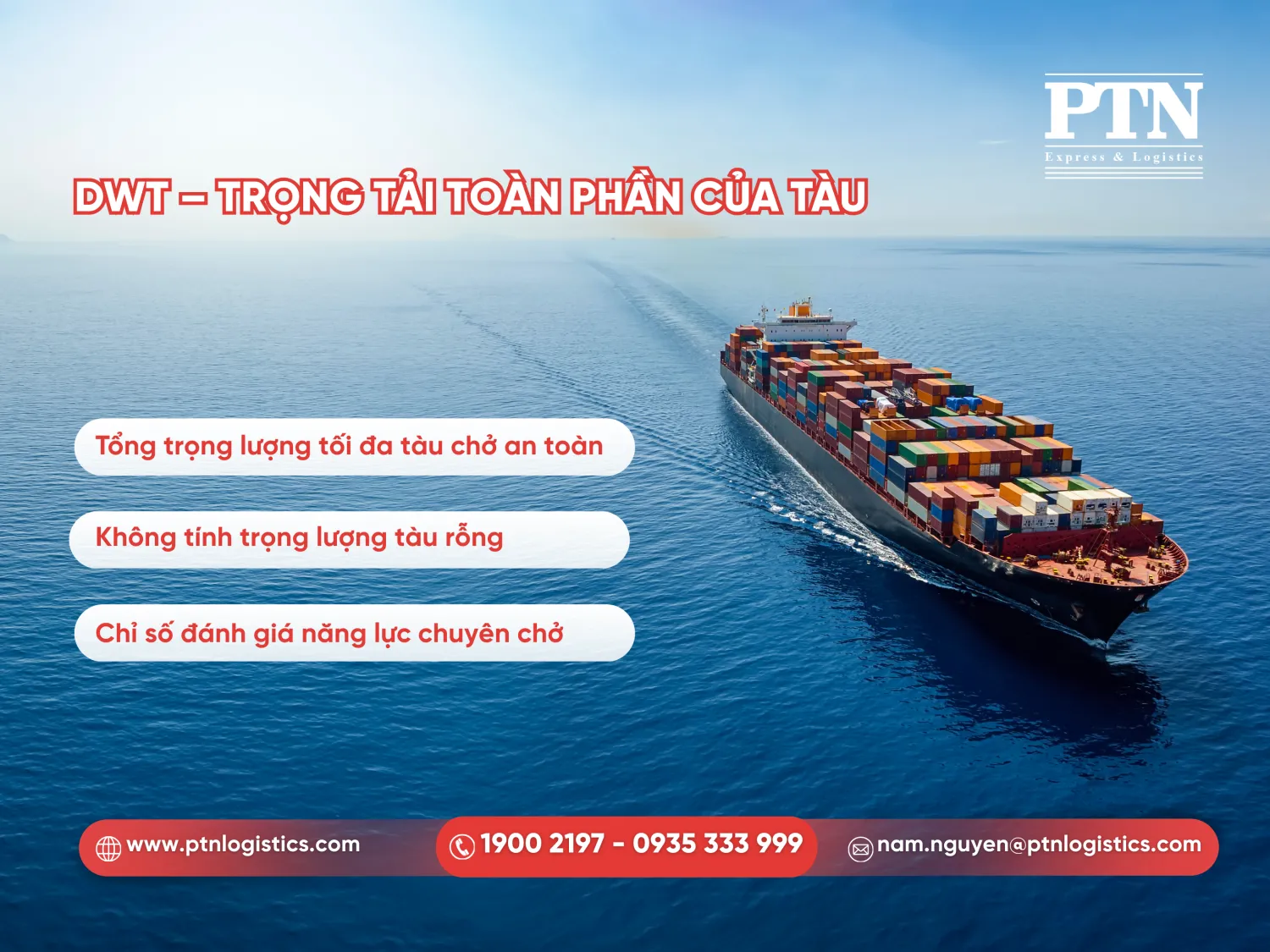 DWT - Trọng tải toàn phần của tàu
