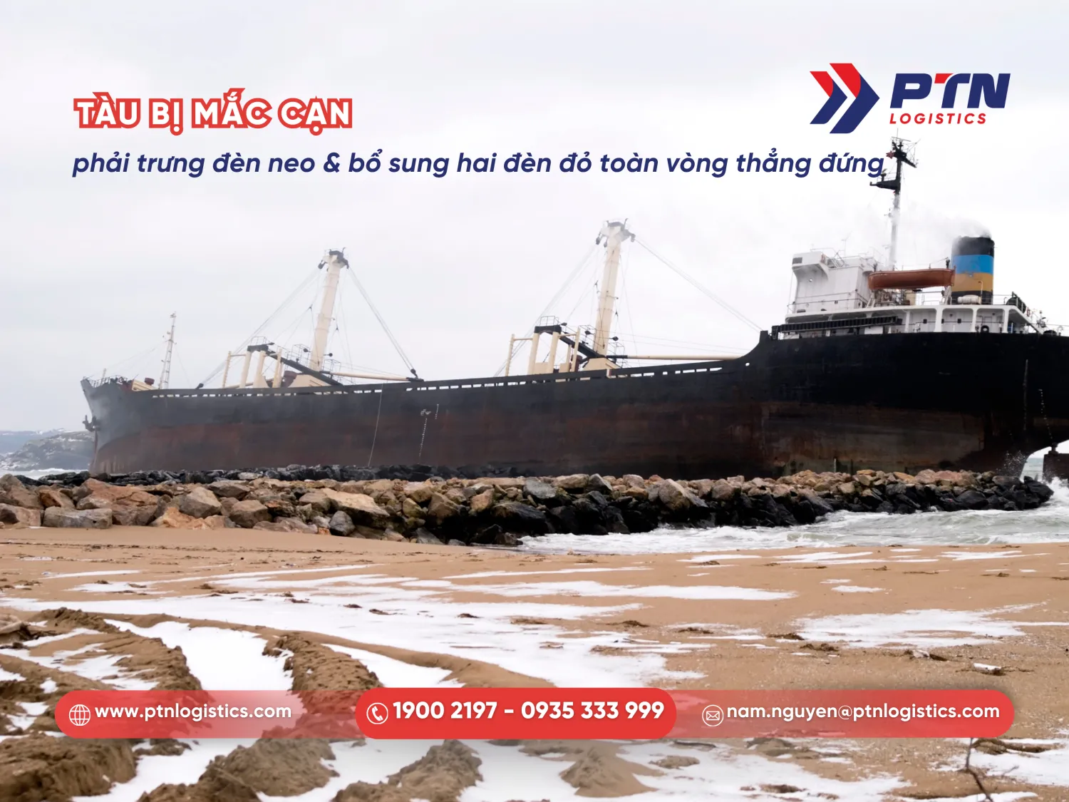 Hình ảnh tàu bị mắc cạn