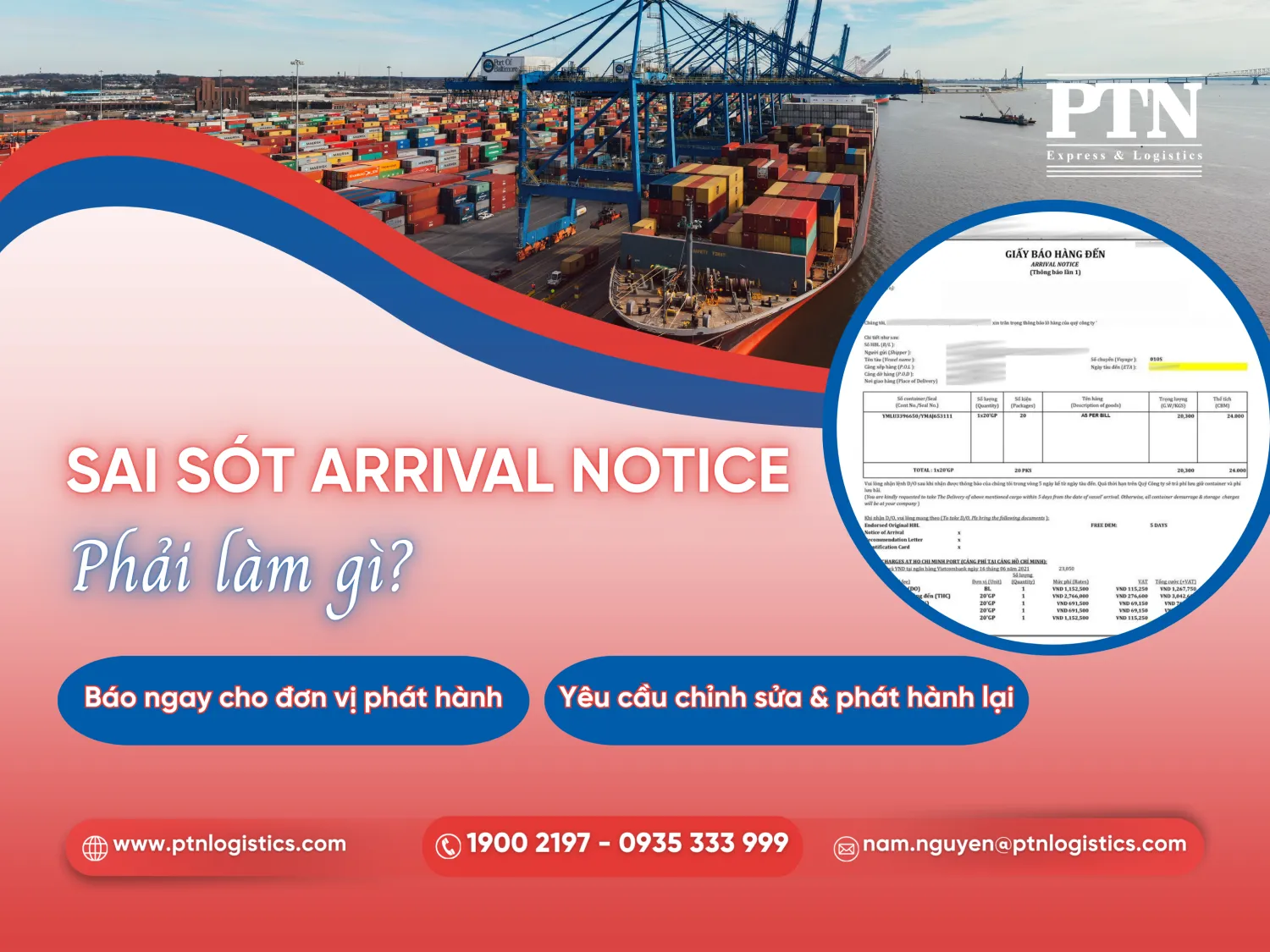 Làm gì khi giấy báo hàng đến bị sai?