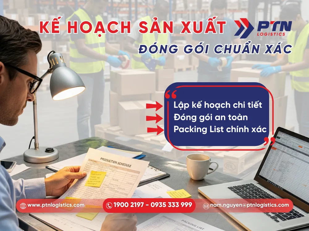 Lên kế hoạch sản xuất và đóng gói hàng