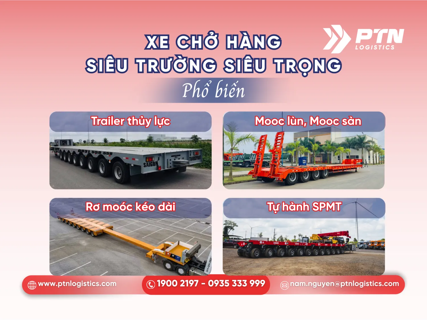 Loại xe cho hàng siêu trường siêu trọng thông dụng