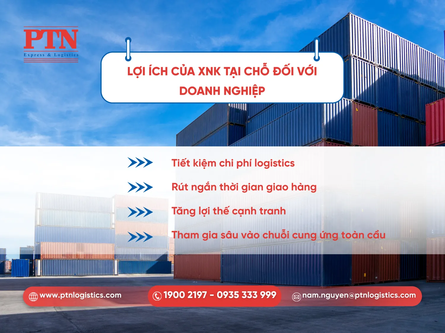 Lợi ích XNK tại chỗ đối với doanh nghiệp