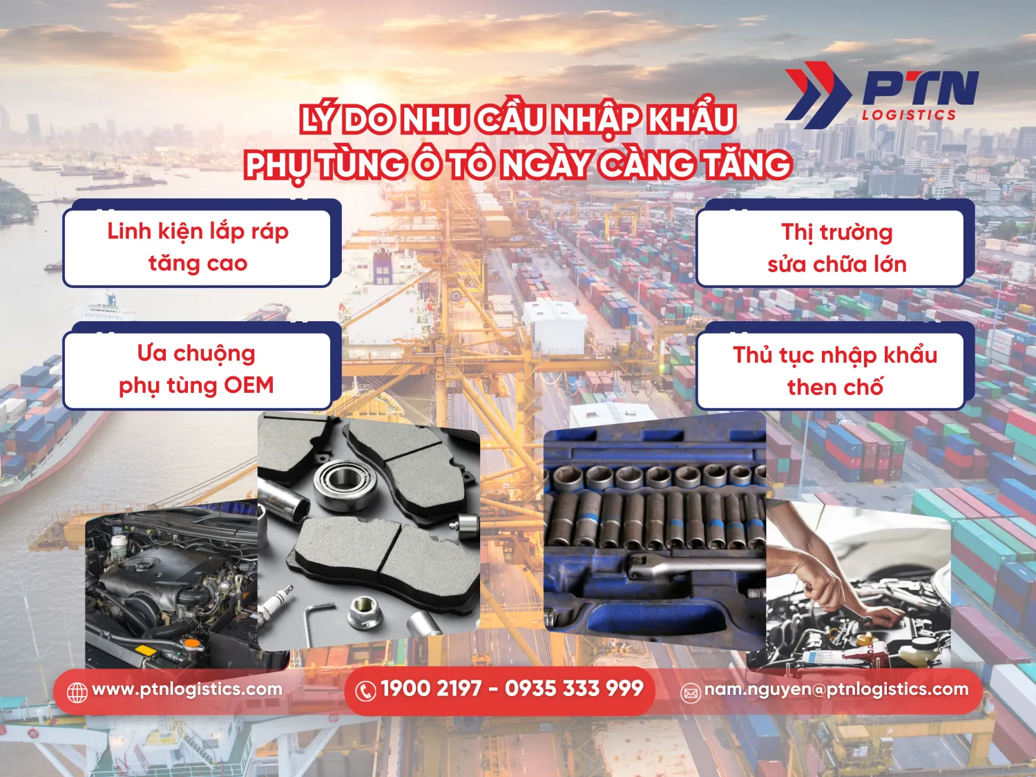 Lý do mà nhu cầu nhập khẩu phụ tùng ô tô ngày càng tăng cao