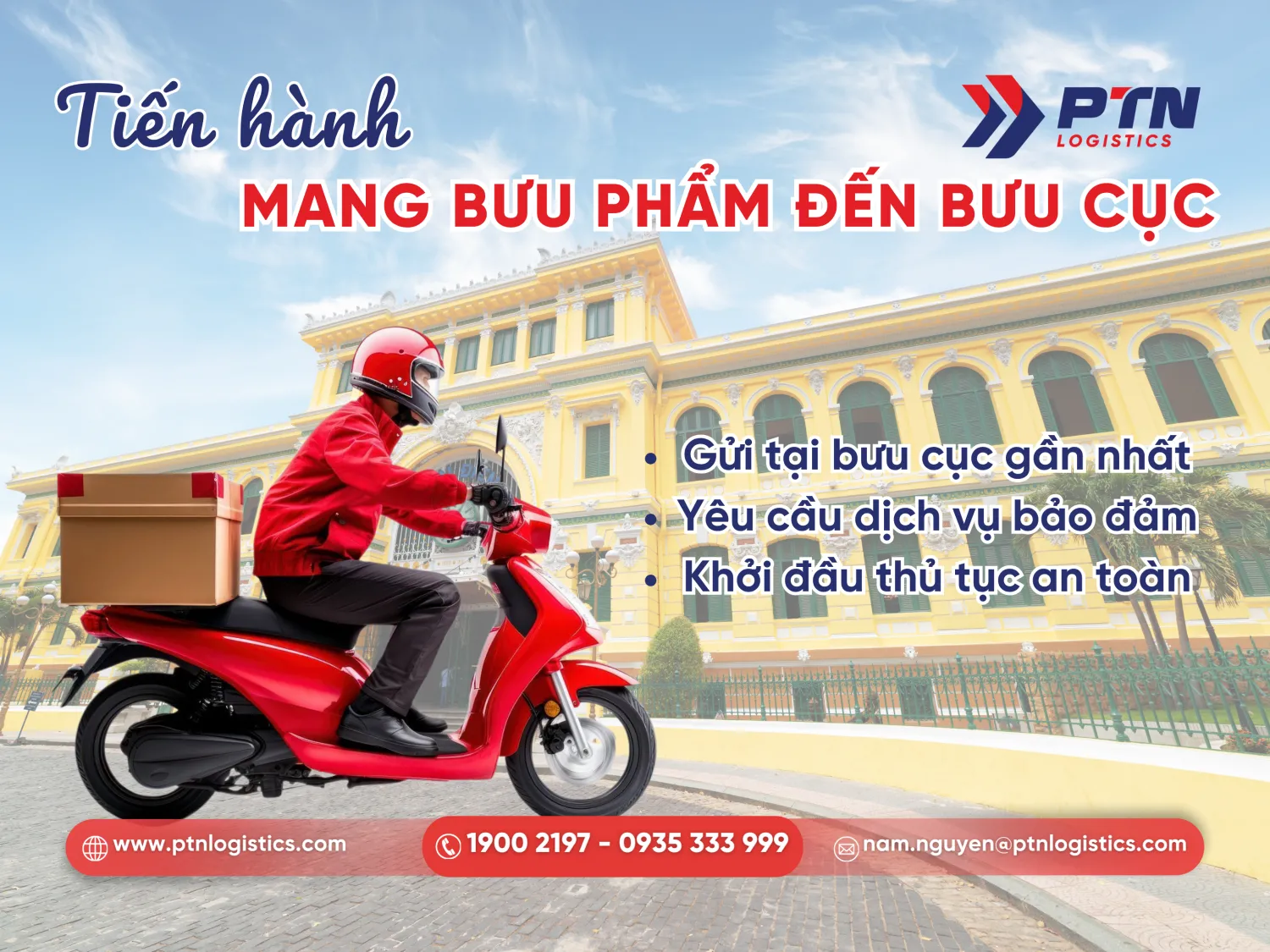 Mang bưu phẩm đến bưu cục