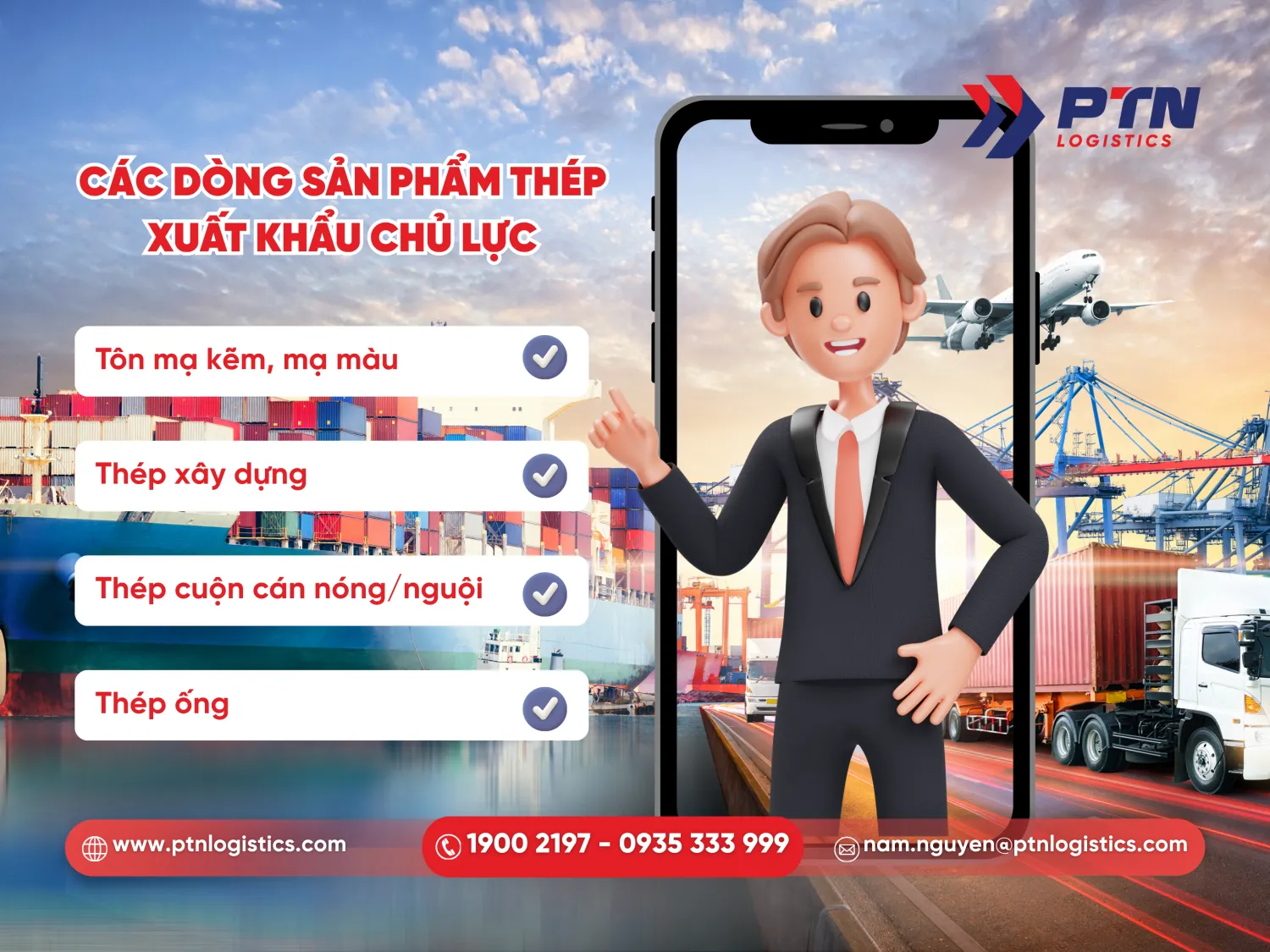 Những dòng sản phẩm thép xuất khẩu chủ lực