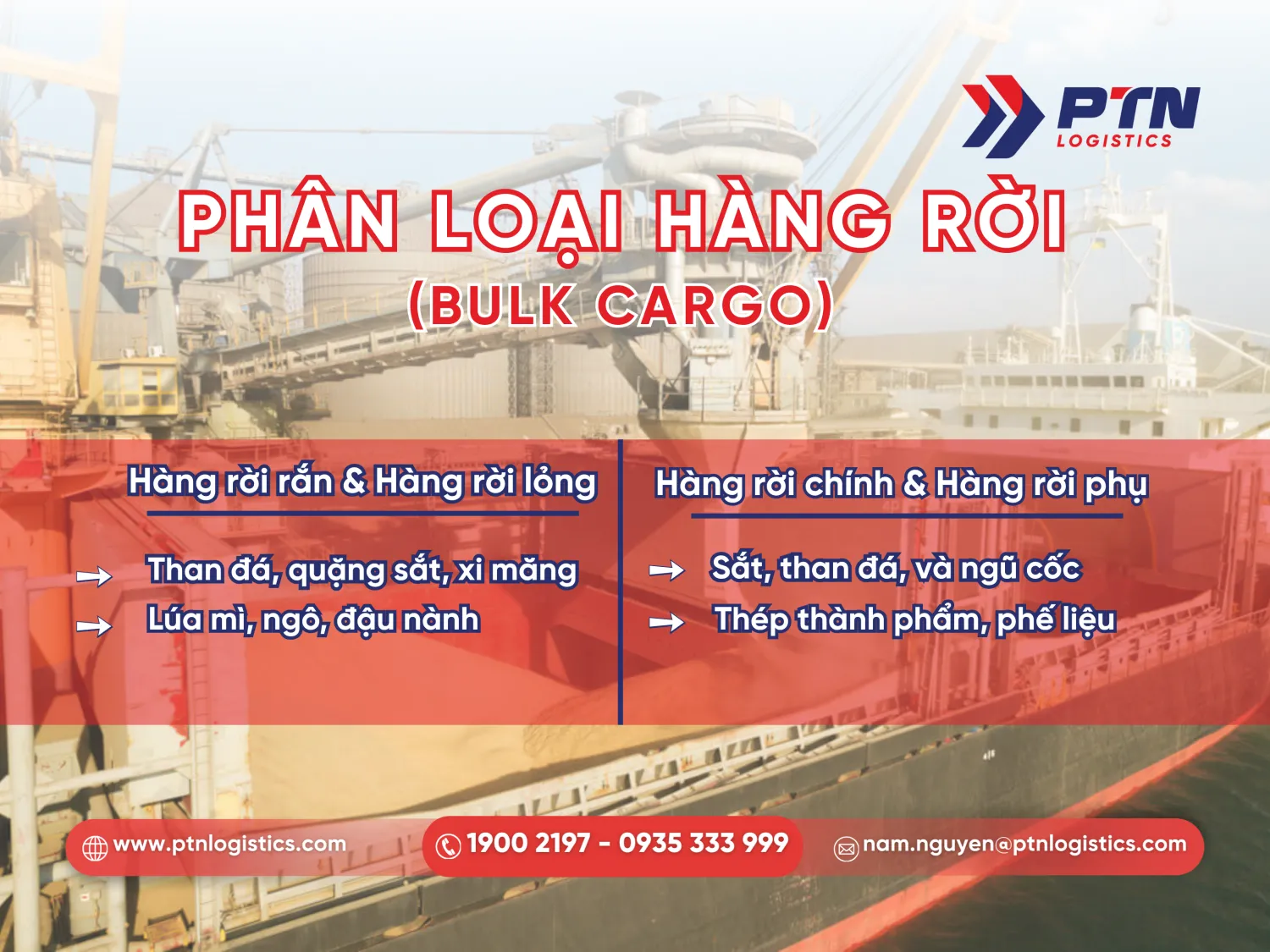 Phân loại bulk cergo trong vận tải quốc tế hiện nay