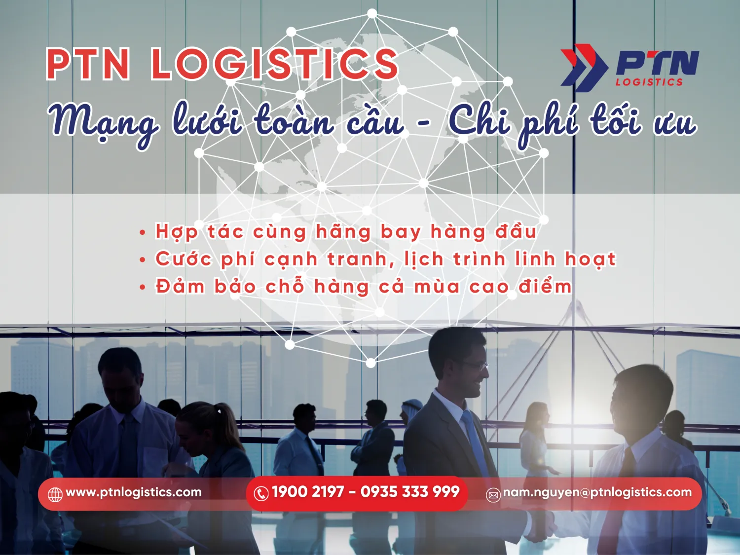 PTN Logistics sở hữu mạng lưới đối tác rộng khắp