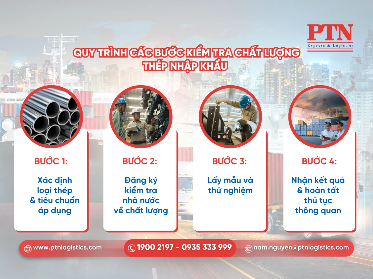 Quy trình các bước kiểm tra chất lượng thép nhập khẩu