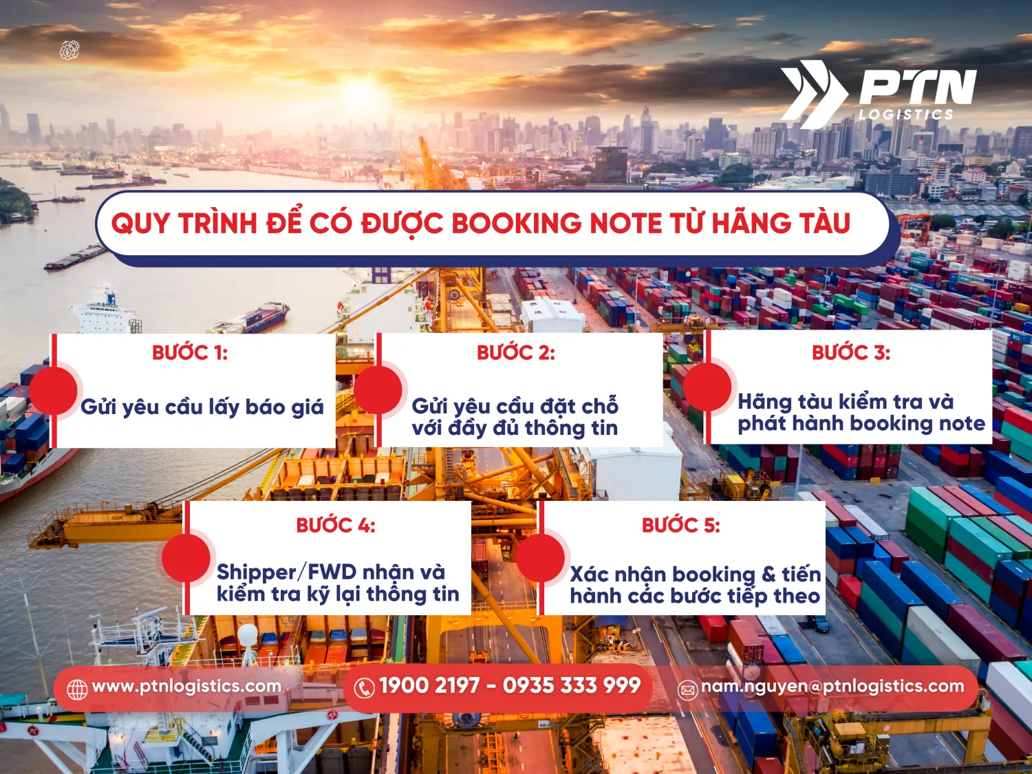 Quy trình chi tiết để có được booking note từ hãng tàu