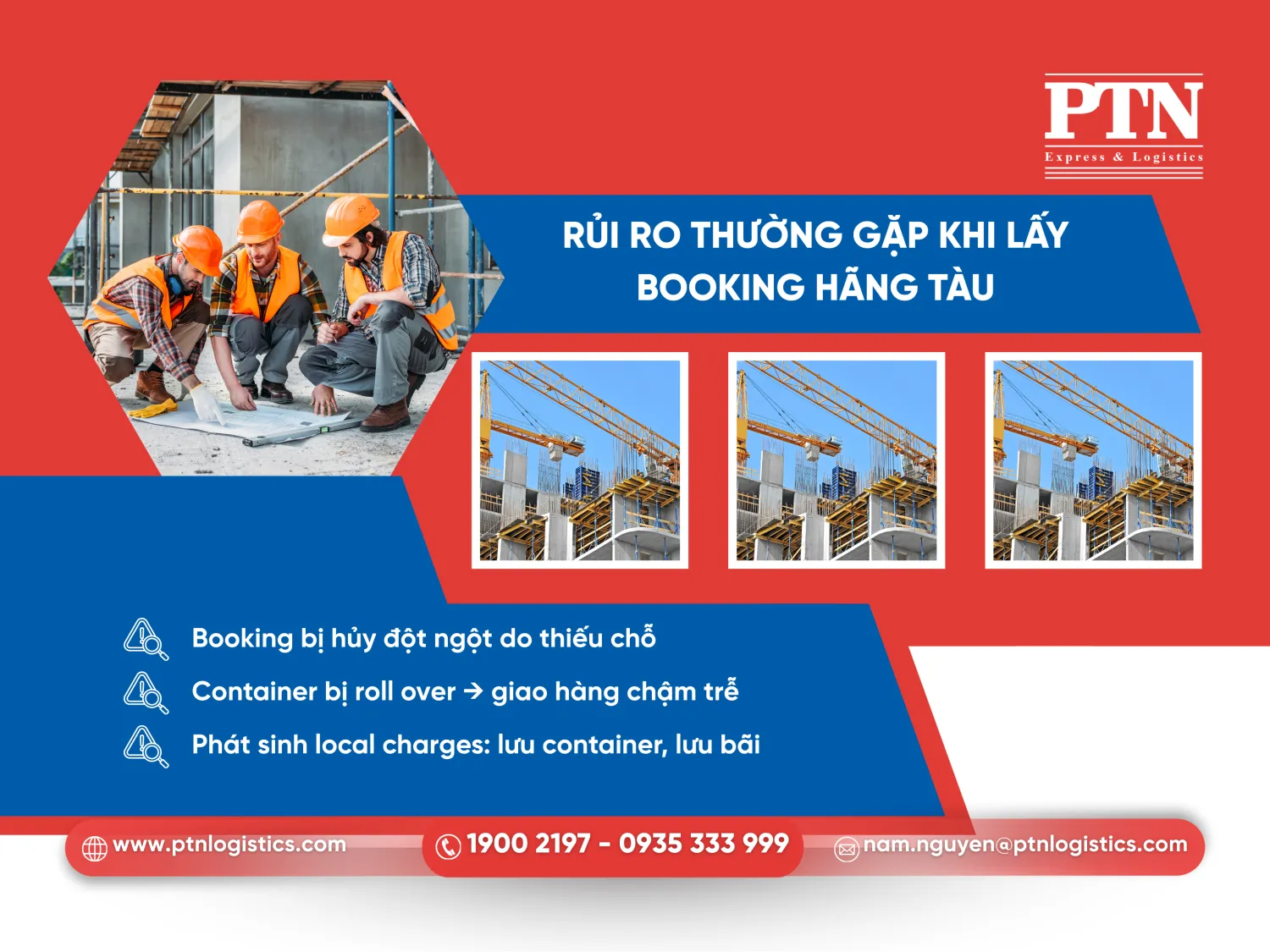 Rủi ro thường gặp khi lấy booking hãng tàu
