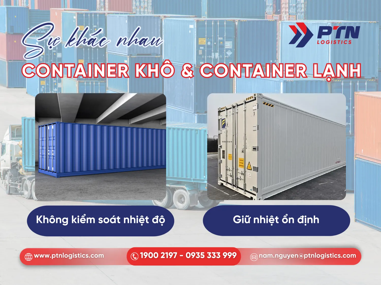 Sự khác nhau giữa container lạnh và container khô