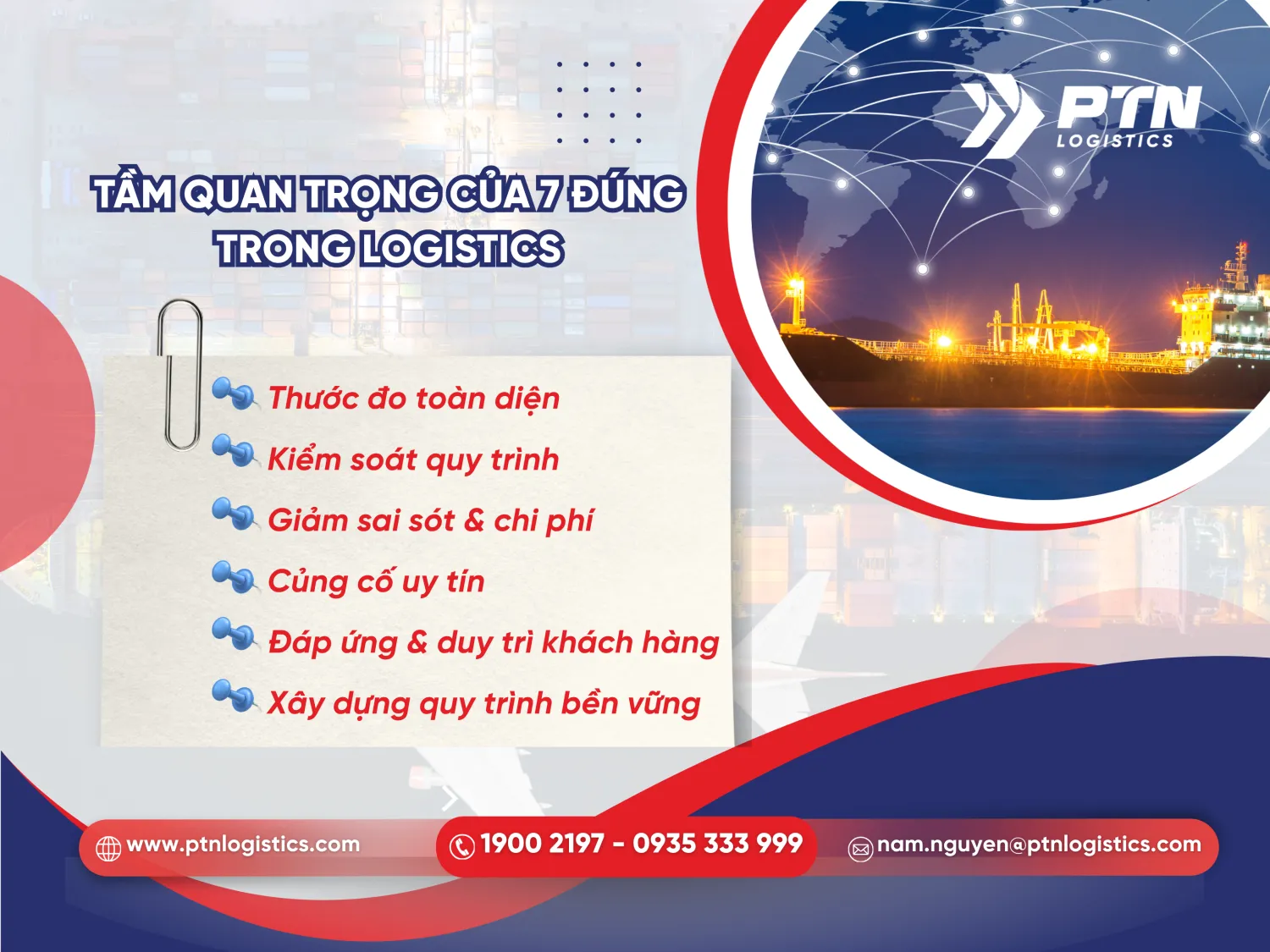 Sự quan trọng của 7 đúng trong logistics