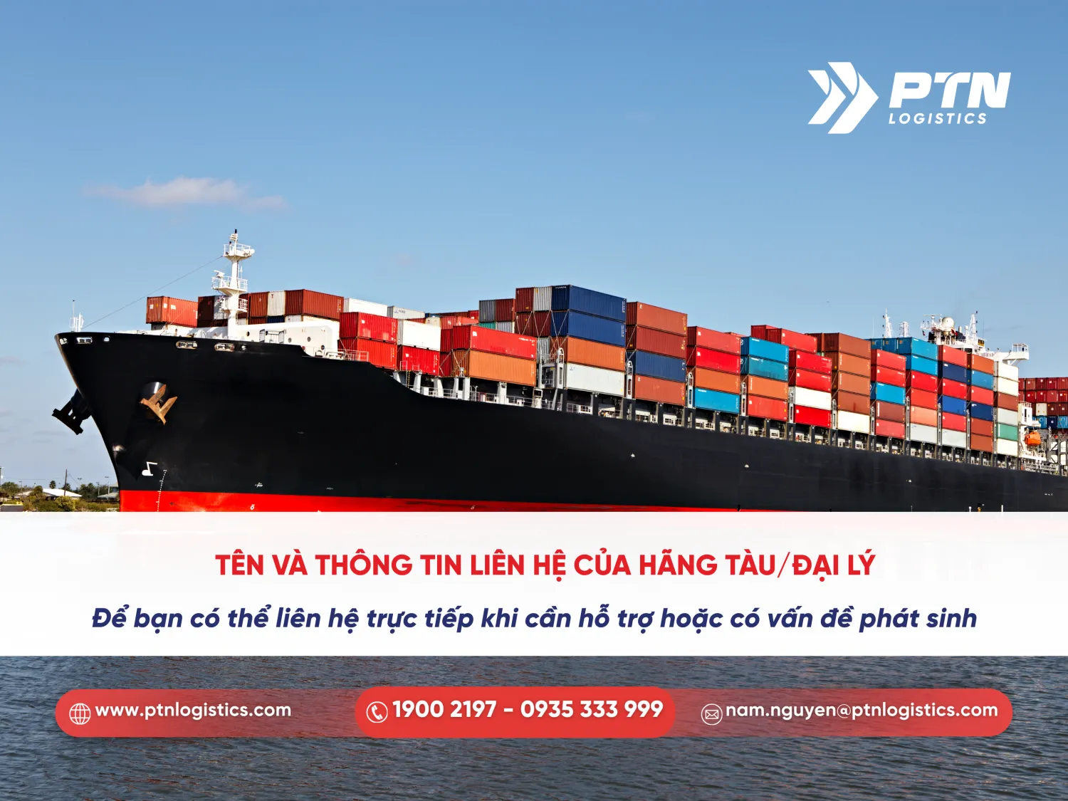 Tên và thông tin liên hệ hãng tàu hoặc địa lý