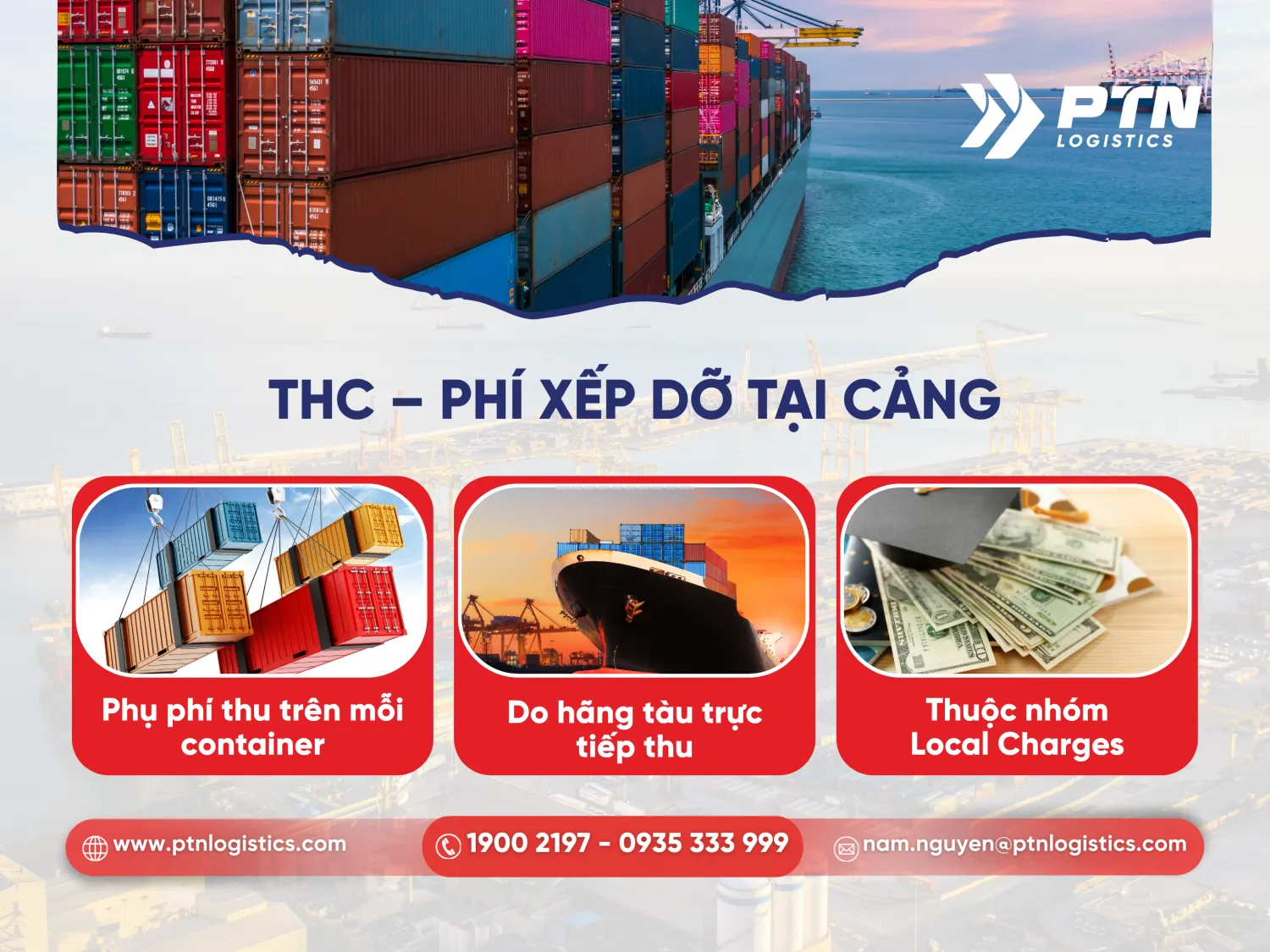 THC là phụ phí xếp dỡ tại cảng
