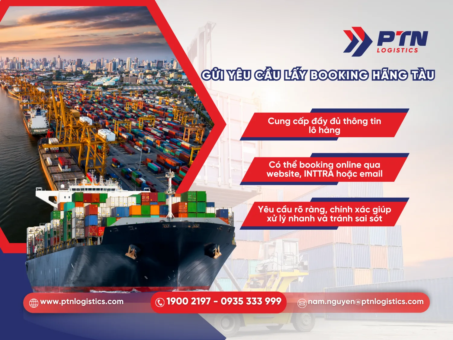 Thực hiện gửi yêu cầu lấy booking hãng tàu