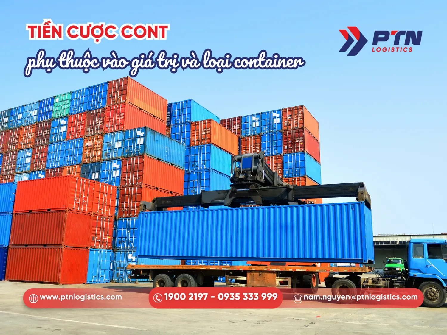 Tiền cước container phụ thuộc vào giá trị và loại cont