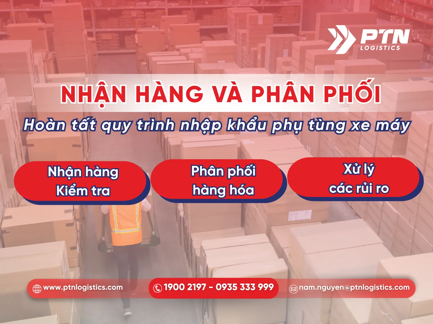 Tiến hành nhận hàng và phân phối hàng