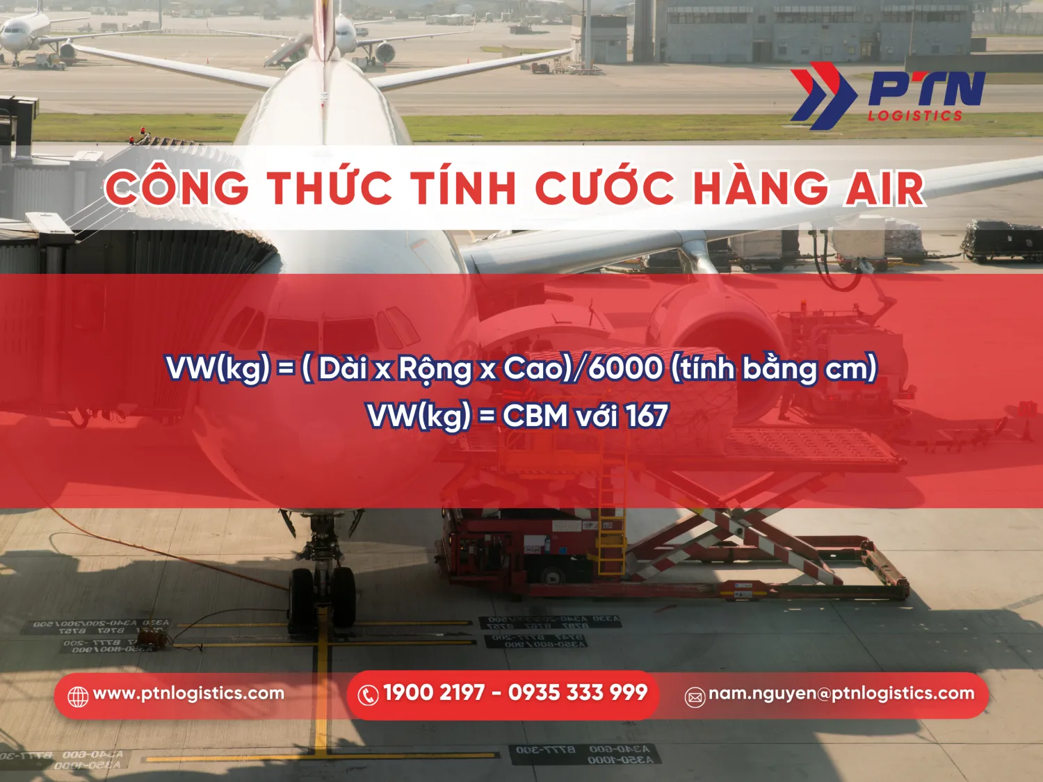 Tìm hiểu công thức tính cước hàng air