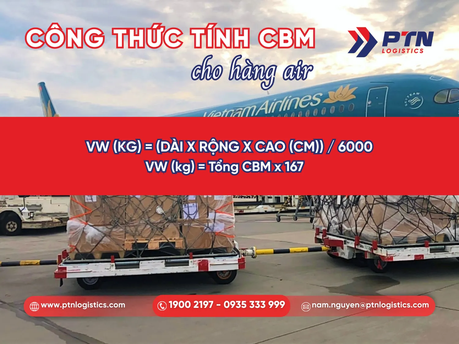 Tính CBM cho hàng air