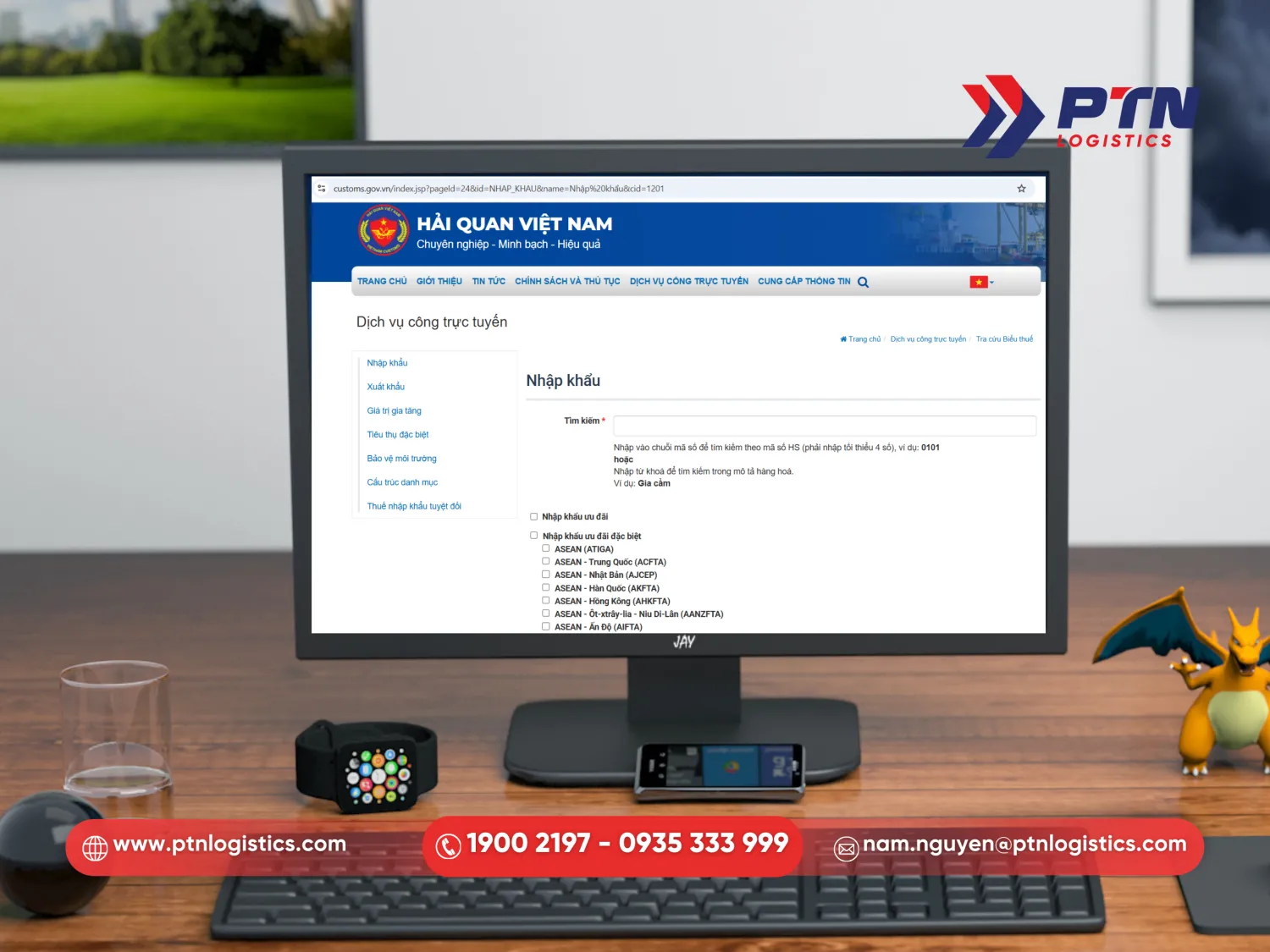 Tra cứu thuế nhập khẩu ở phần mềm tổng cục hải quan