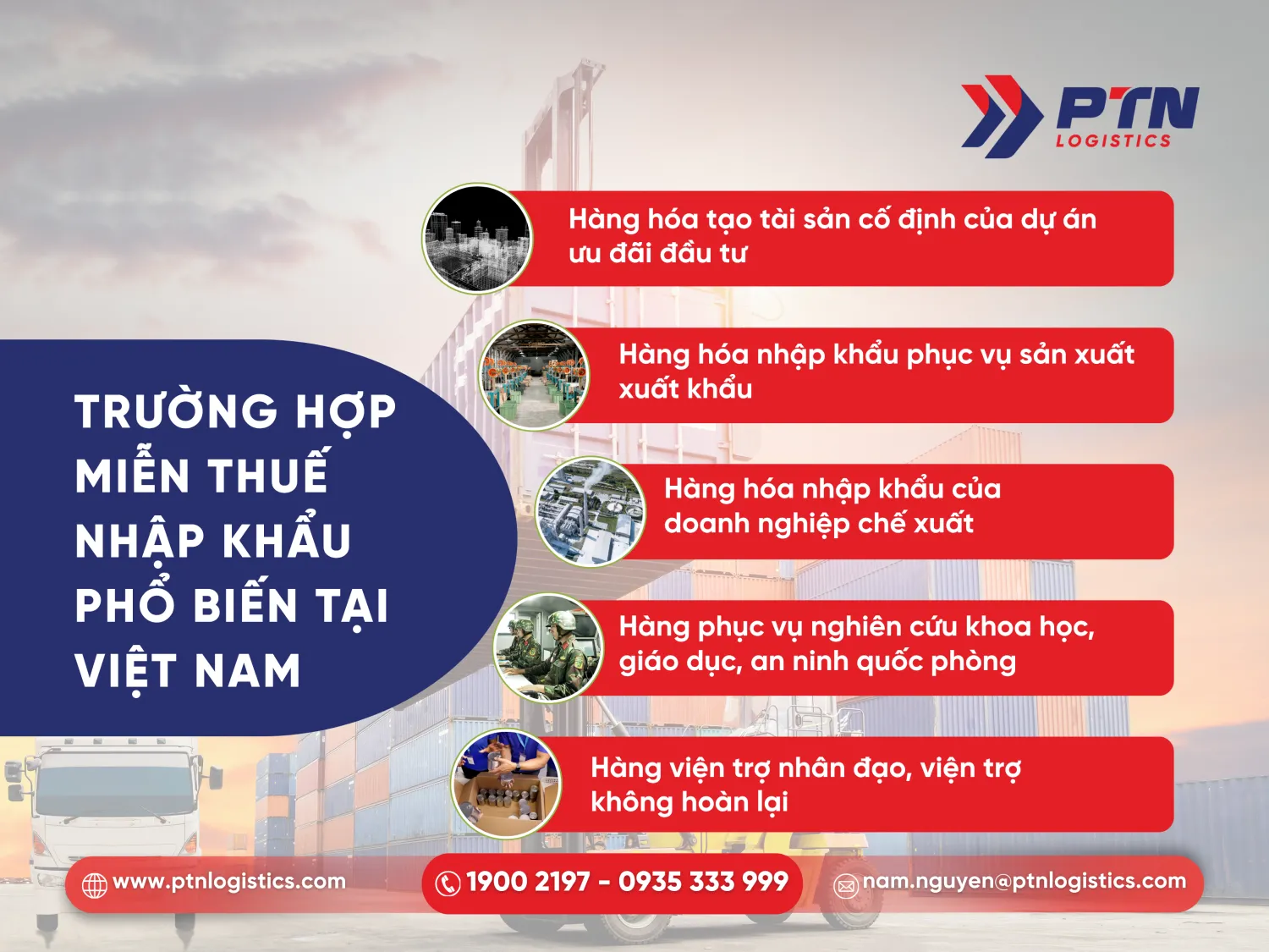 Trường hợp được miễn thuế nhập khẩu phổ biến tại Việt Nam