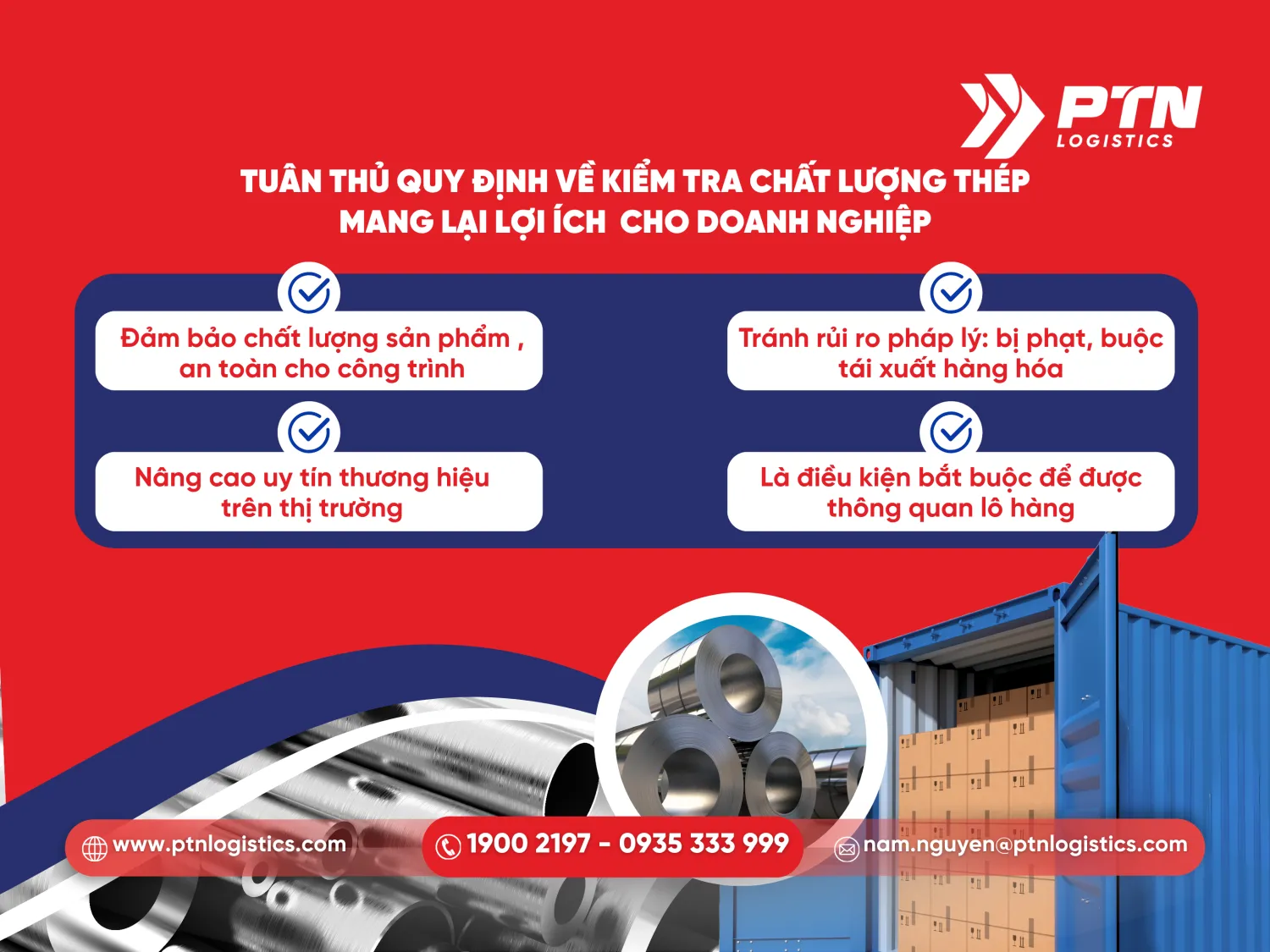 Tuân thủ quy định về kiểm tra chất lượng thép mang lại lợi ích lớn cho doanh nghiệp